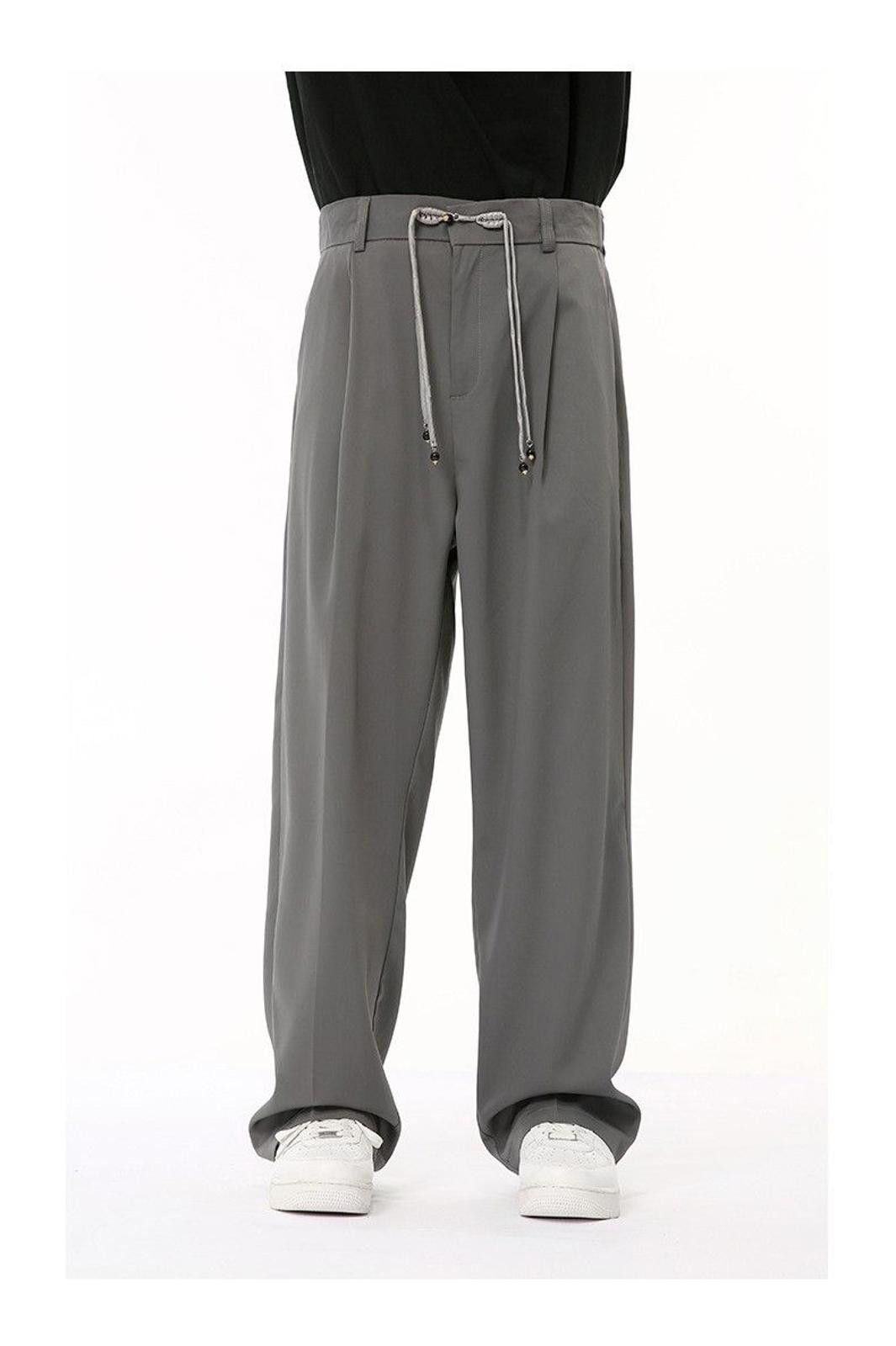 Gray Stack Sweatpants Loose Flared Pants