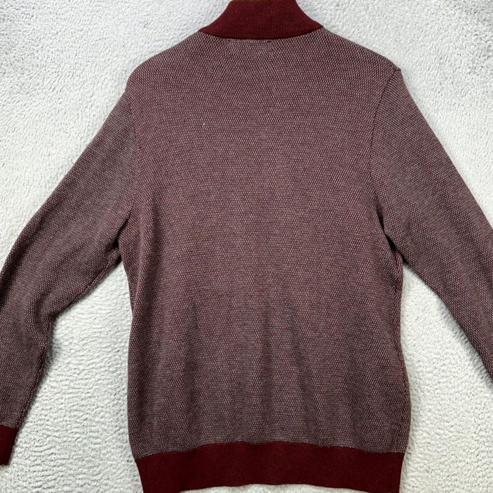 Vineyard Vines Vineyard Vines Merino Wool Sweater Pullover Mens Large Burgundy Knit Quarter Zip Shirt Size US L / EU 52-54 / 3 - 3 Thumbnail