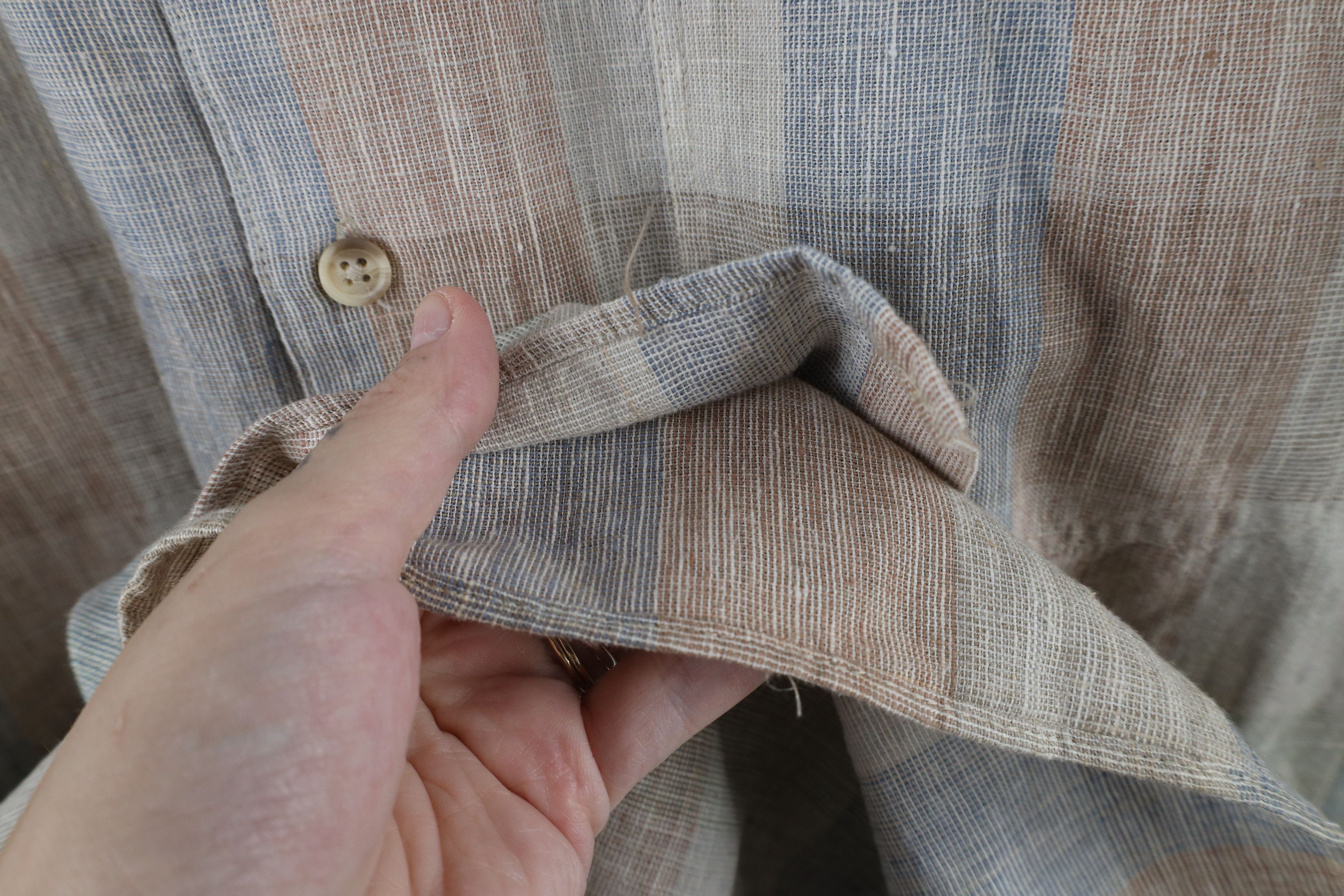 Vintage Vintage 90s Streetwear Pastel Linen Blend Button Down Shirt Size US M / EU 48-50 / 2 - 6 Thumbnail