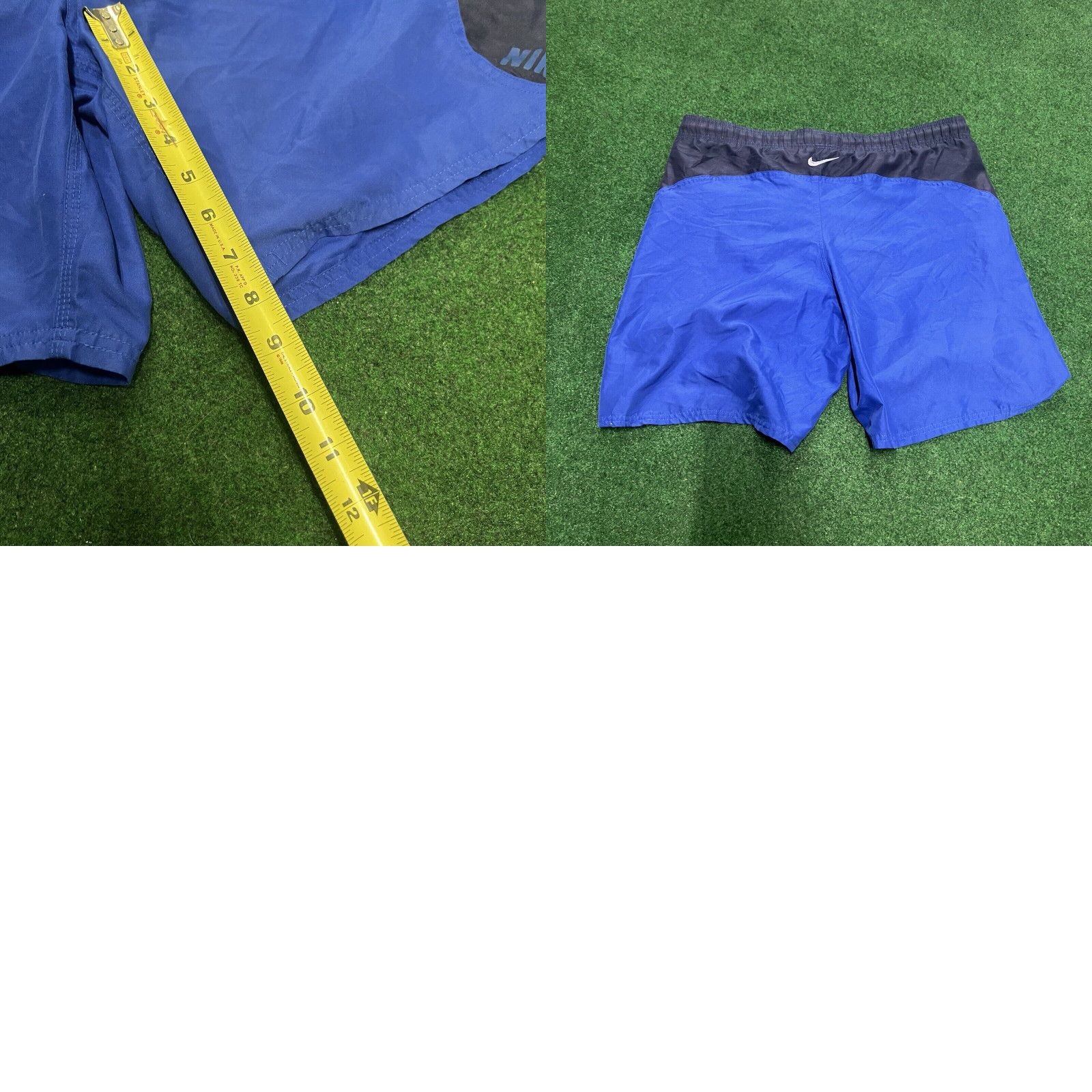 Nike VTG 90s Gray Tag NIKE Swim Trunks Blue Shorts Mesh Lined Nylon Swimming Men's L Size US 33 - 8 Thumbnail