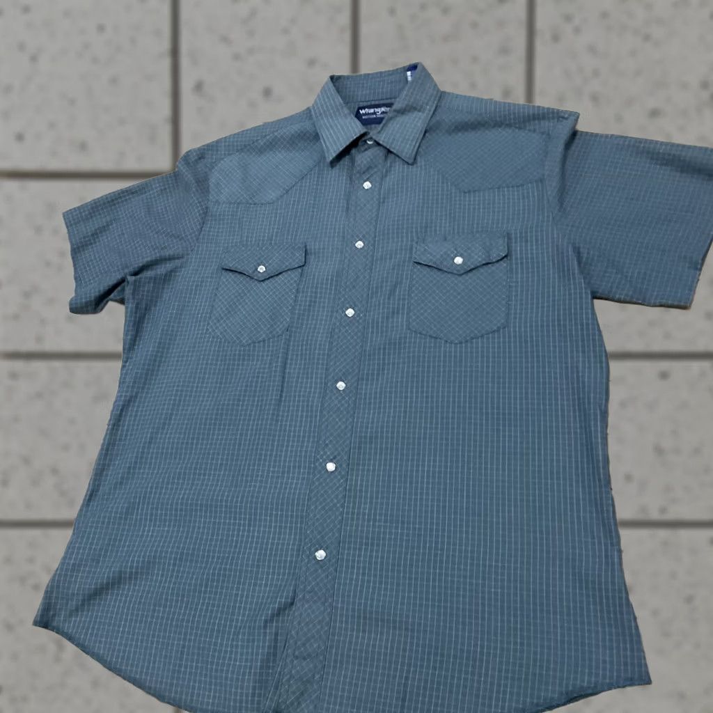 Wrangler VINTAGE WRANGLER Western Shirts Pearl Snap Men L Green Plaid Retro 48" Button-Up Shirt Size US L / EU 52-54 / 3 - 1 Thumbnail