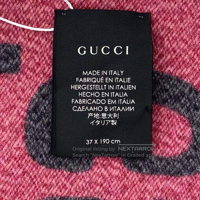 Gucci Gucci Gray and pink colour block logo jacquard full print Size ONE SIZE - 9 Thumbnail