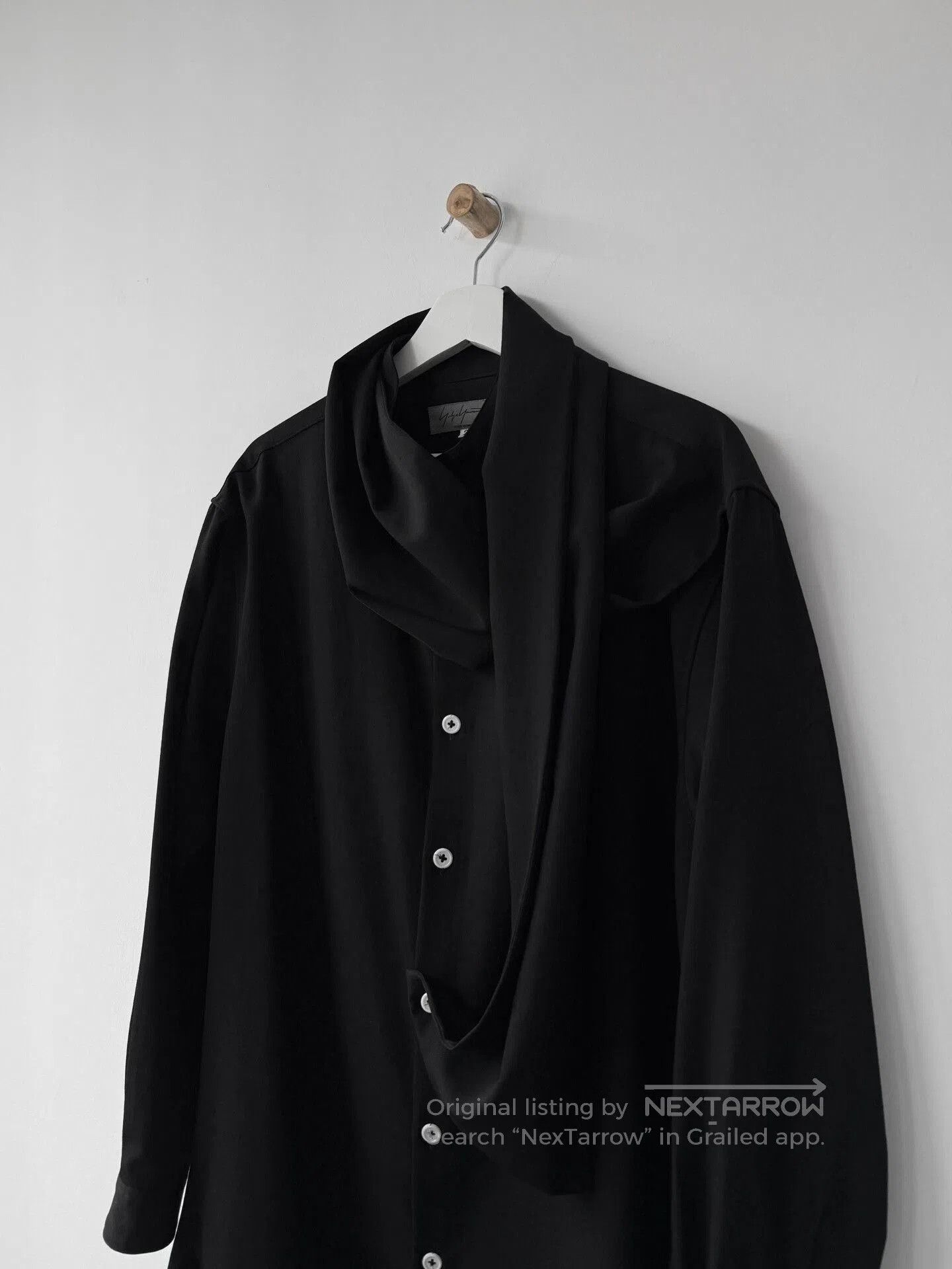 Yohji Yamamoto Yohji Yamamoto Black Long Sleeve Shirt. Size US L / EU 52-54 / 3 - 5 Thumbnail