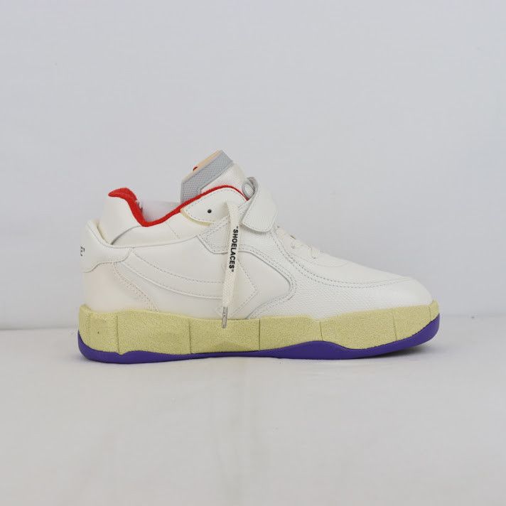 o1rshd1 Low Top Puzzle Couture Sneakers in White/Red