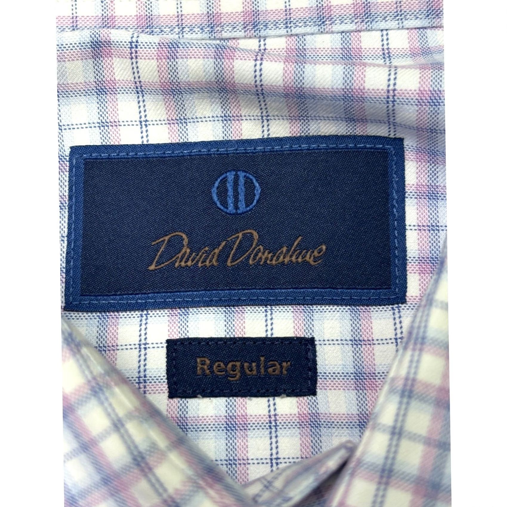 David Donahue David Donahue Dress Shirt Plaid Cotton Men Long Sleeve Button 17 in Neck 32 in Length XL Regular Fit Mens Size 46R - 4 Thumbnail
