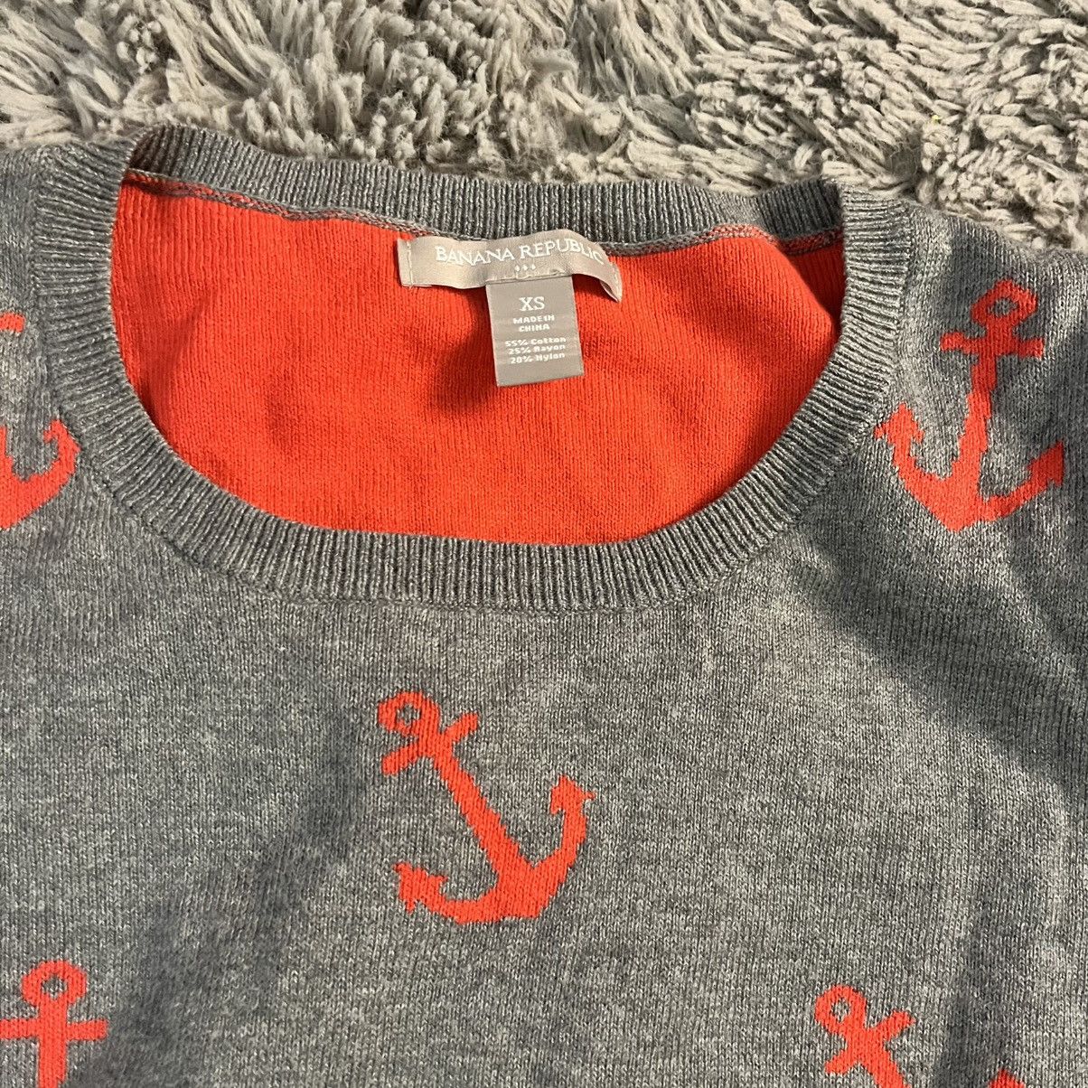 Banana Republic Grey orange Anchors sweater Size XS / US 0-2 / IT 36-38 - 6 Thumbnail