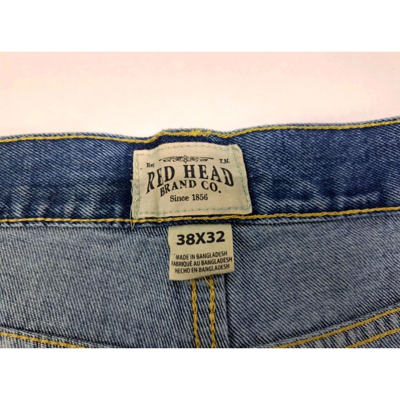 Vintage NWT RedHead Relaxed Fit Jeans Blue 38/32 Cotton Denim 5-Pocket Zip Belt Loops Straight Mens Regular Blue Jeans USA Classic Mens Size US 38 / EU 54 - 4 Thumbnail