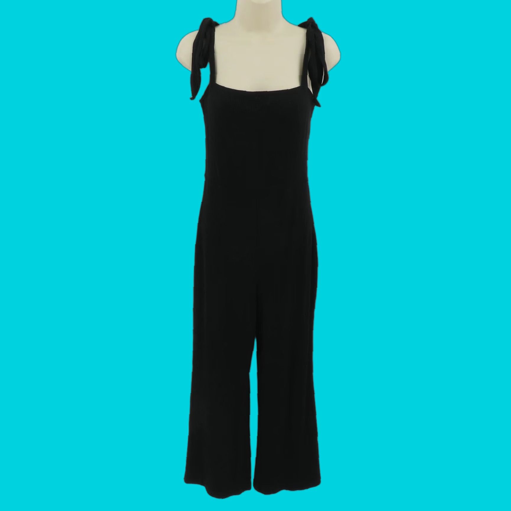Reformation Reformation Jumpsuit One-Piece Women Ribbed Square Neck Medium Black Size 32" / US 10 / IT 46 - 1 Thumbnail