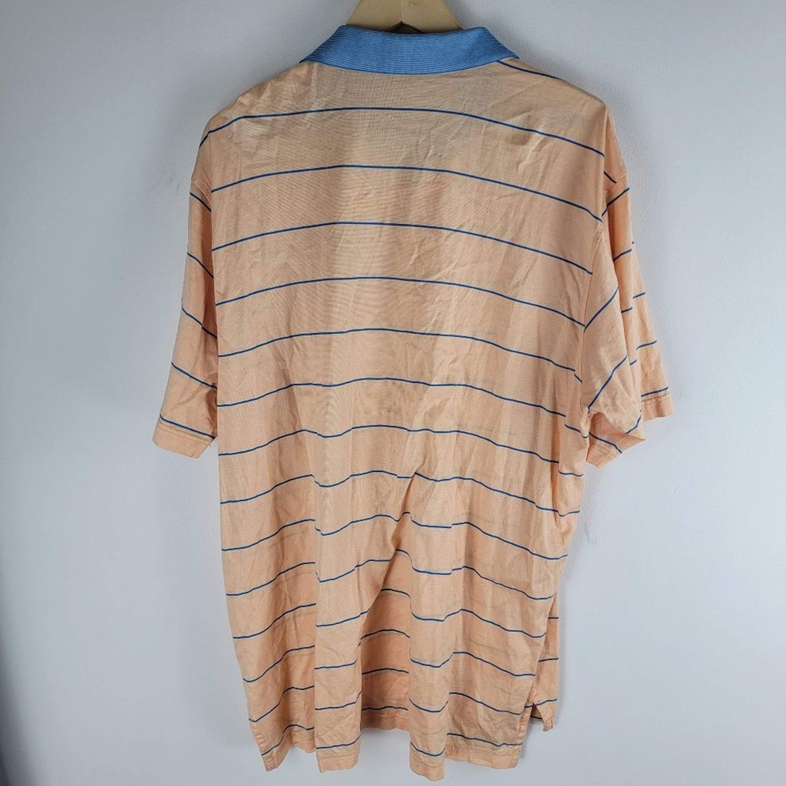 Peter Millar Peter Millar Golf Polo Shirt Short Sleeve Orange Striped Size US XL / EU 56 / 4 - 7 Thumbnail