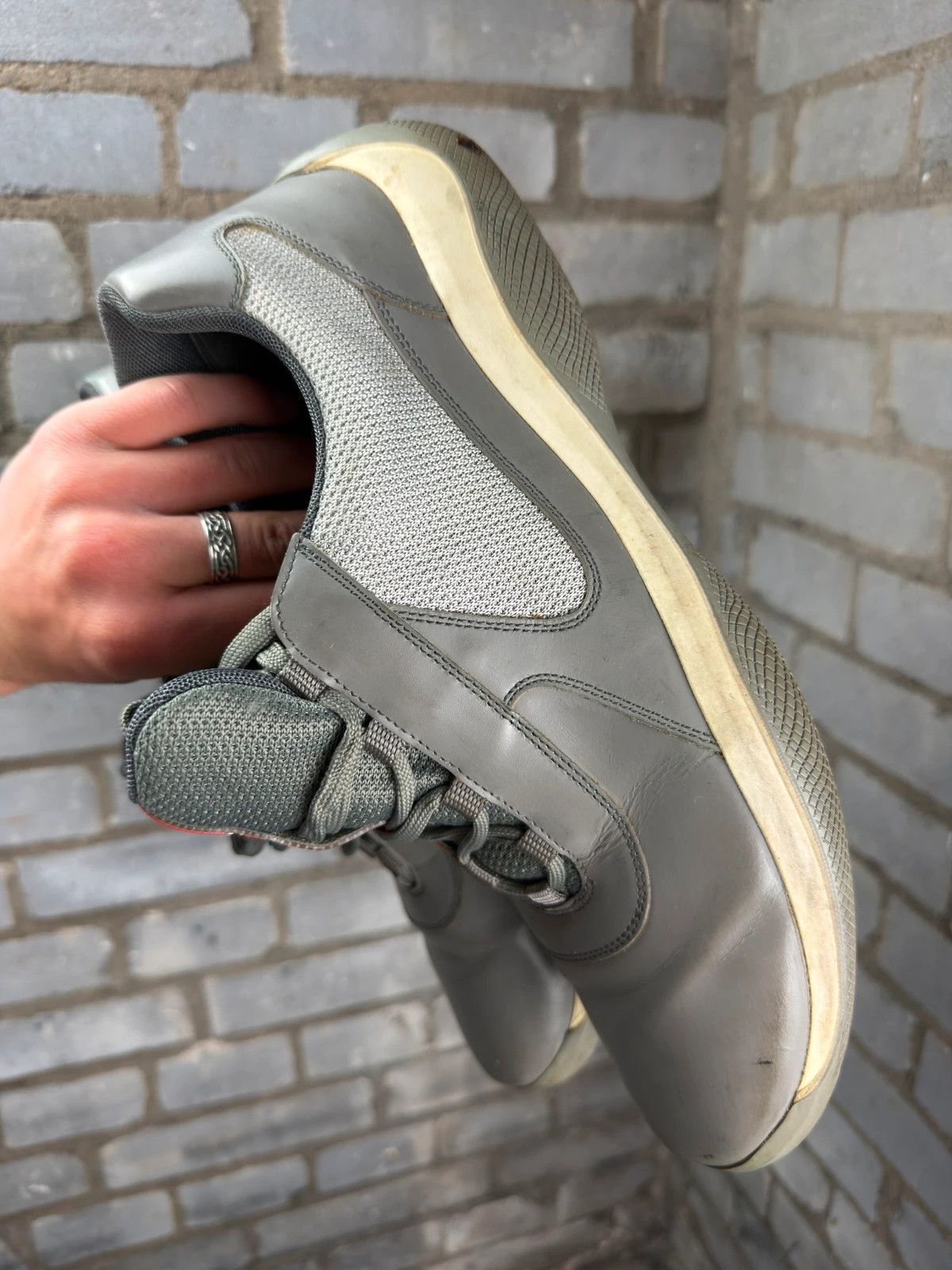 Prada Prada OG American Cup 2000’s grey trainers Size US 12 / EU 45 - 5 Thumbnail