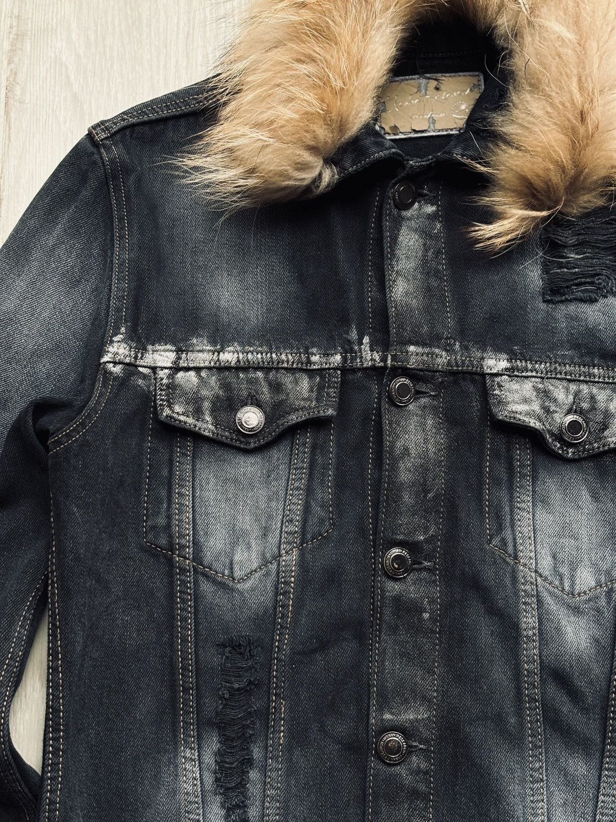 Japanese Brand URBAN RESEARCH distressed fur denim jacket Size US S / EU 44-46 / 1 - 6 Thumbnail