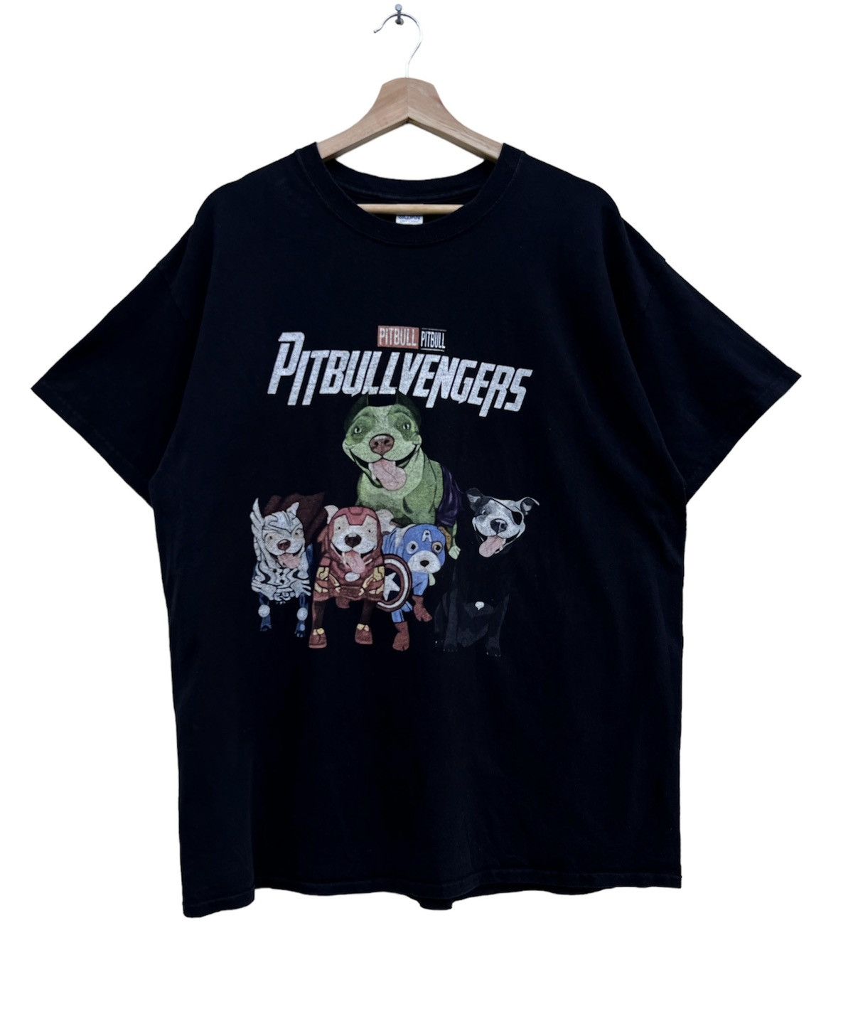 Rap Tees Marvel PittbullVengers Black Shirt Size US XL / EU 56 / 4 - 1 Thumbnail