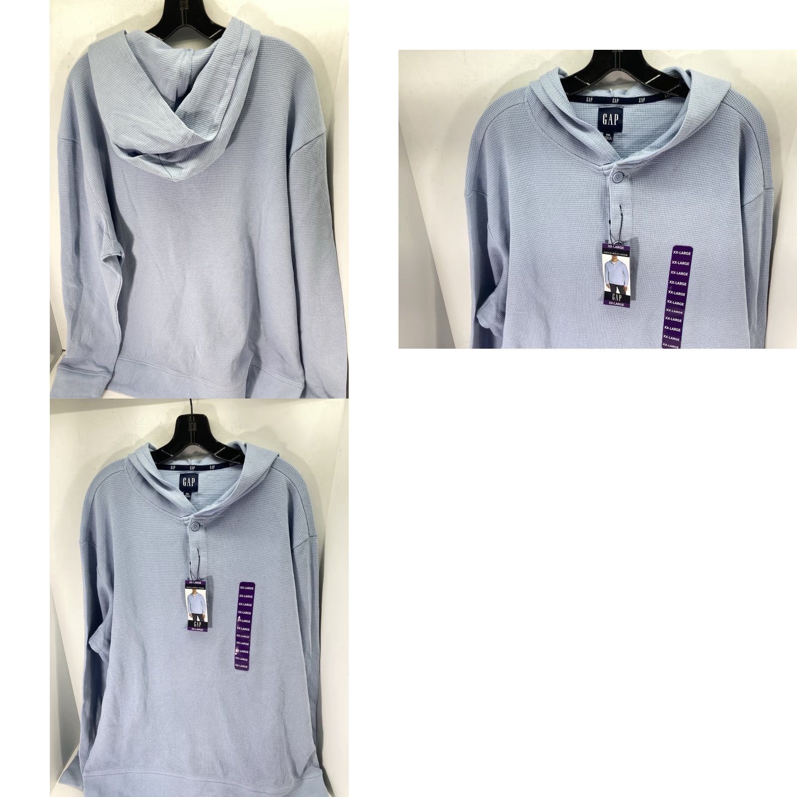 Gap VINTAGE Gap Waffle Henley Hoodie Shirt Men 2XL Long Sleeve Blue Pullover NWT Size US XXL / EU 58 / 5 - 9 Thumbnail