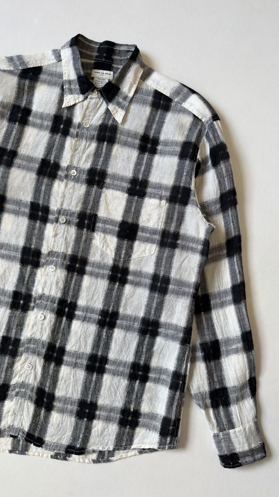 Dries Van Noten Early 2000s ‘Cobweb Weave’ Check Shirt Size US M / EU 48-50 / 2 - 8 Thumbnail