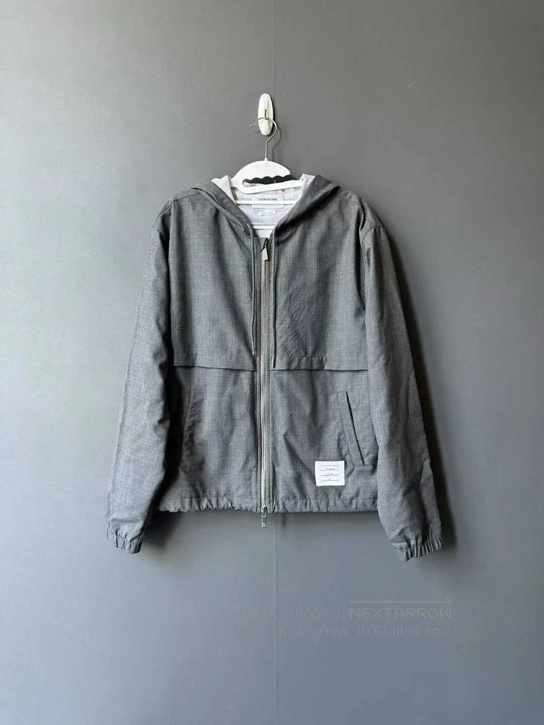 Thom Browne Thom Browne Wool Hooded Shell Jacket with Back Color-Block Size US S / EU 44-46 / 1 - 1 Thumbnail