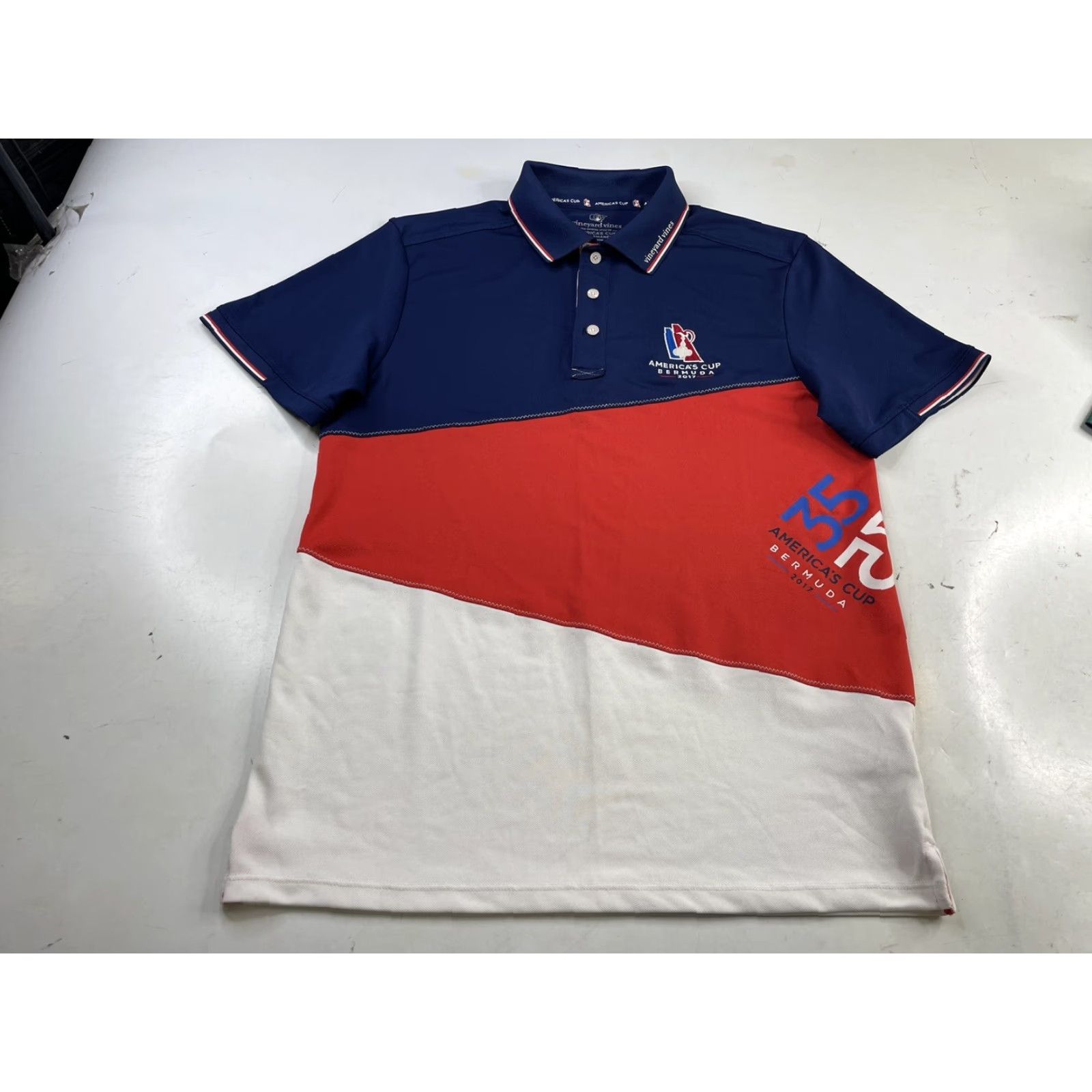 Vineyard Vines Vineyard Vines Performance Polo Shirt Sailing Bermuda 2017 Small Multicolor Short Sleeve Collared Logo Embroidered Men Size US S / EU 44-46 / 1 - 2 Thumbnail
