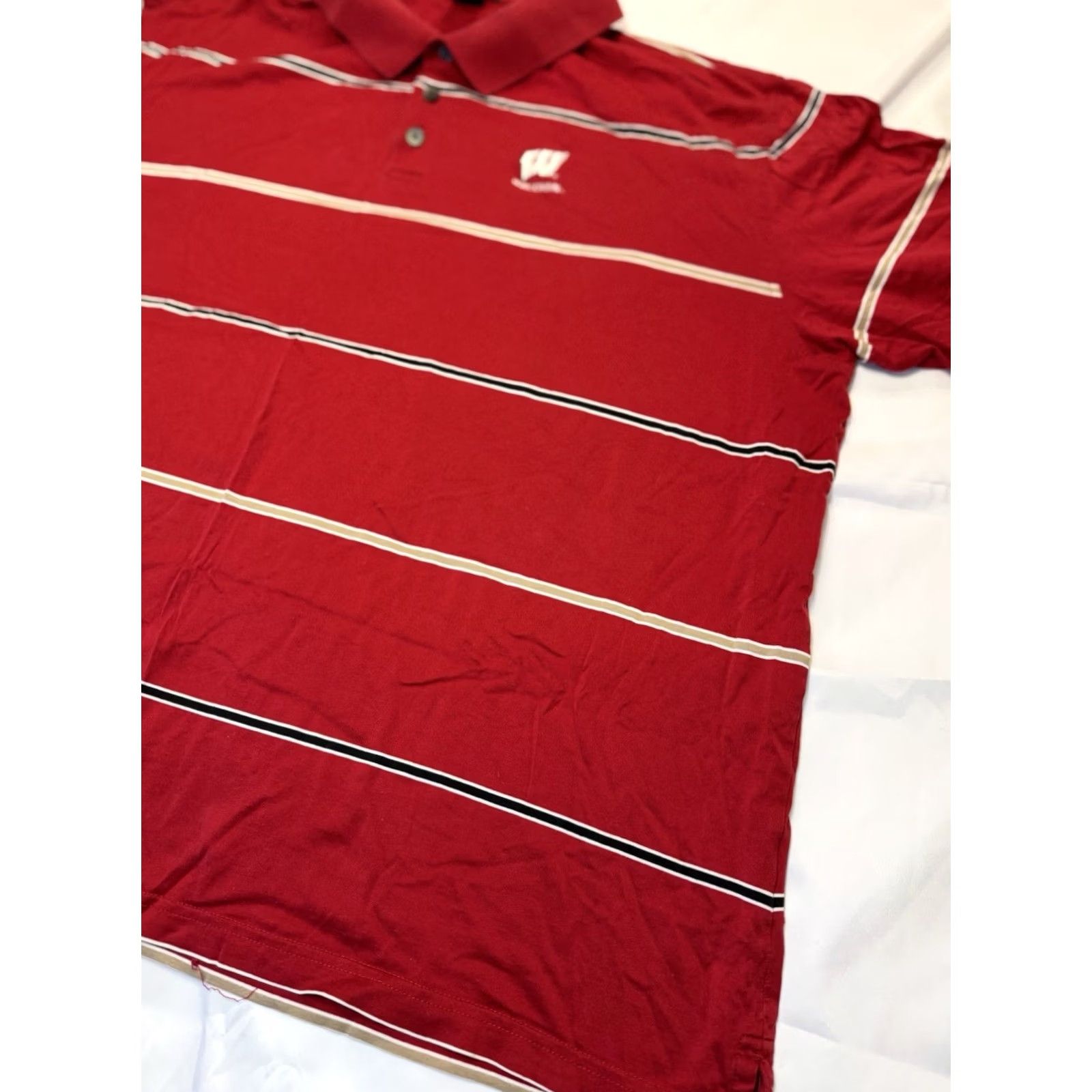 NCAA University Of Wisconsin Badgers Antigua NCAA Polo Shirt Red Cotton Mens XXL Size US XXL / EU 58 / 5 - 2 Thumbnail