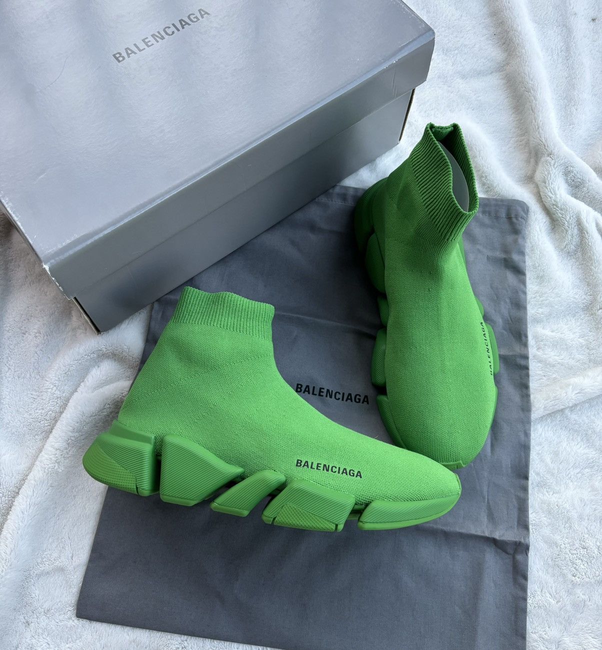 Balenciaga Balenciaga Forest Green Speed Runners Size US 8 / EU 41 - 1 Thumbnail