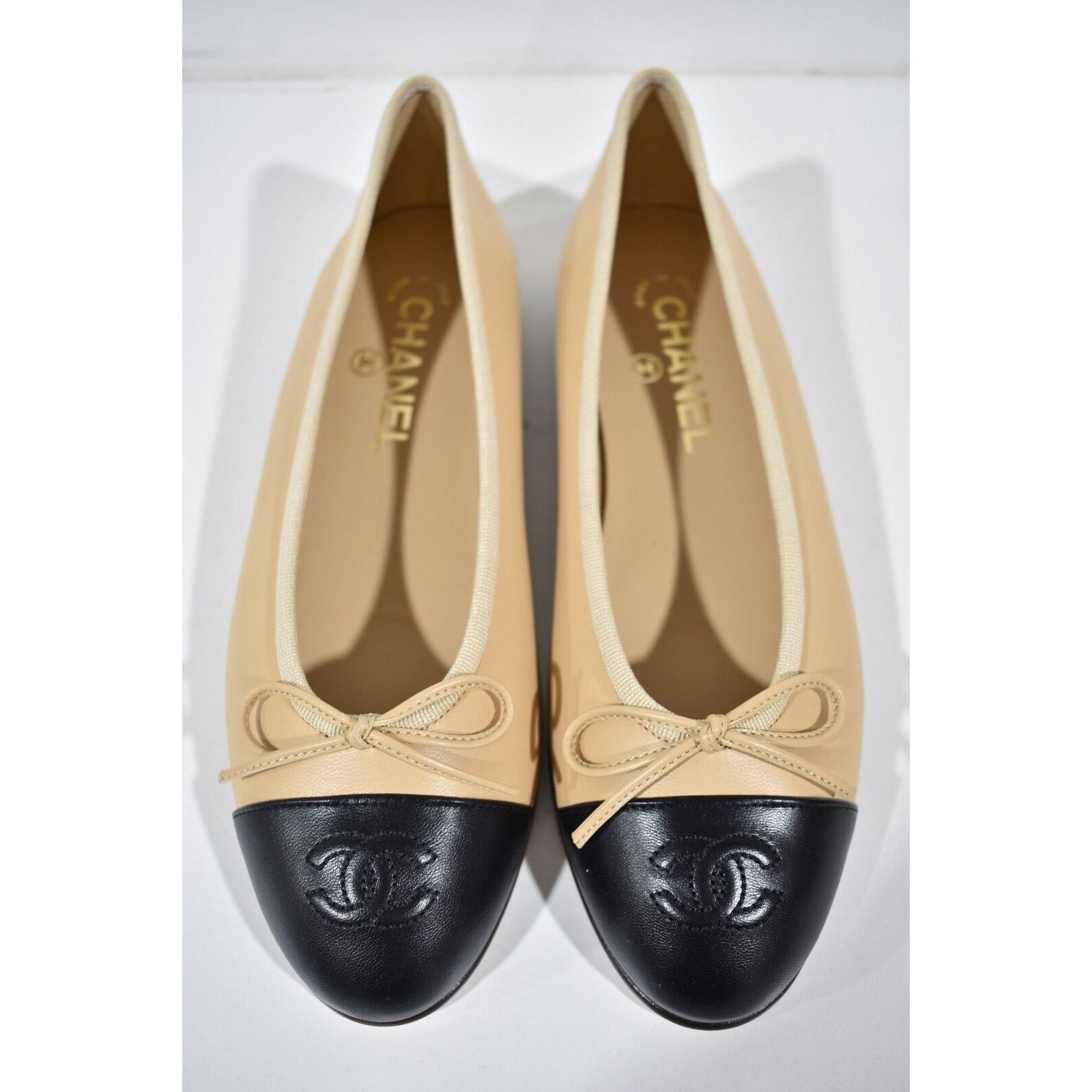 Chanel Lambskin Leather CC Logo Bow Tie Ballet Ballerina Flat 37 Size US 7 / IT 37 - 7 Thumbnail