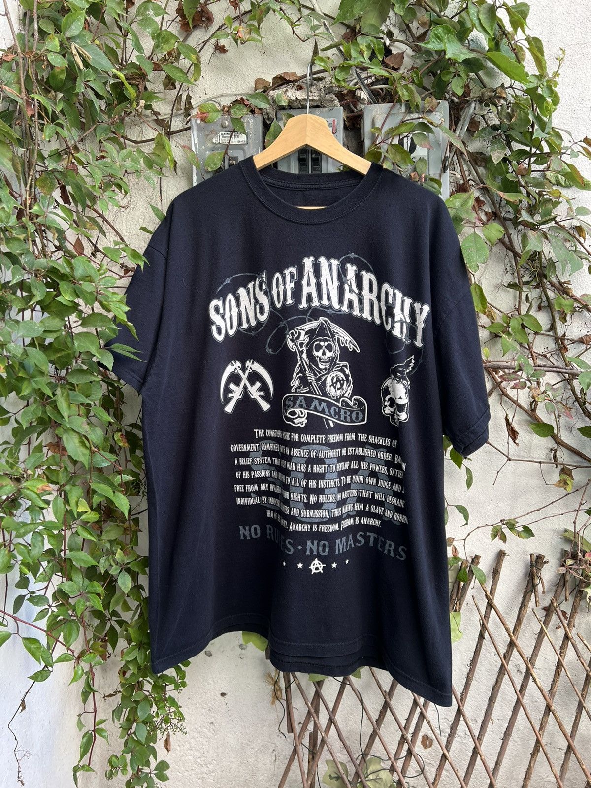 Harley Davidson 2000s Sons of Anarchy Motorcycle Club Samcro Quote Tee Size US XL / EU 56 / 4 - 1 Thumbnail