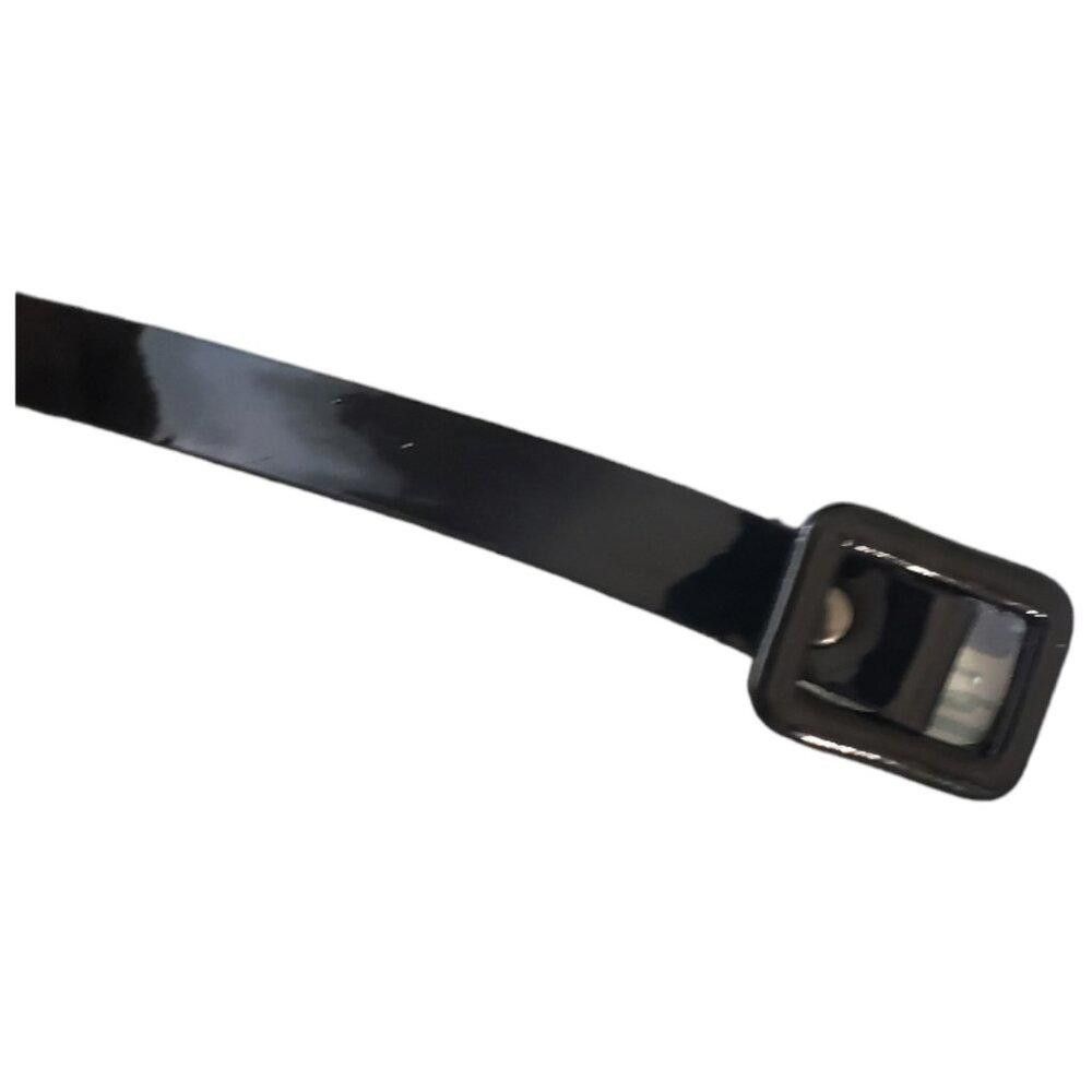 Designer Black Ladies 1/2 inch Patent Leather Look Belt S Size ONE SIZE - 3 Thumbnail