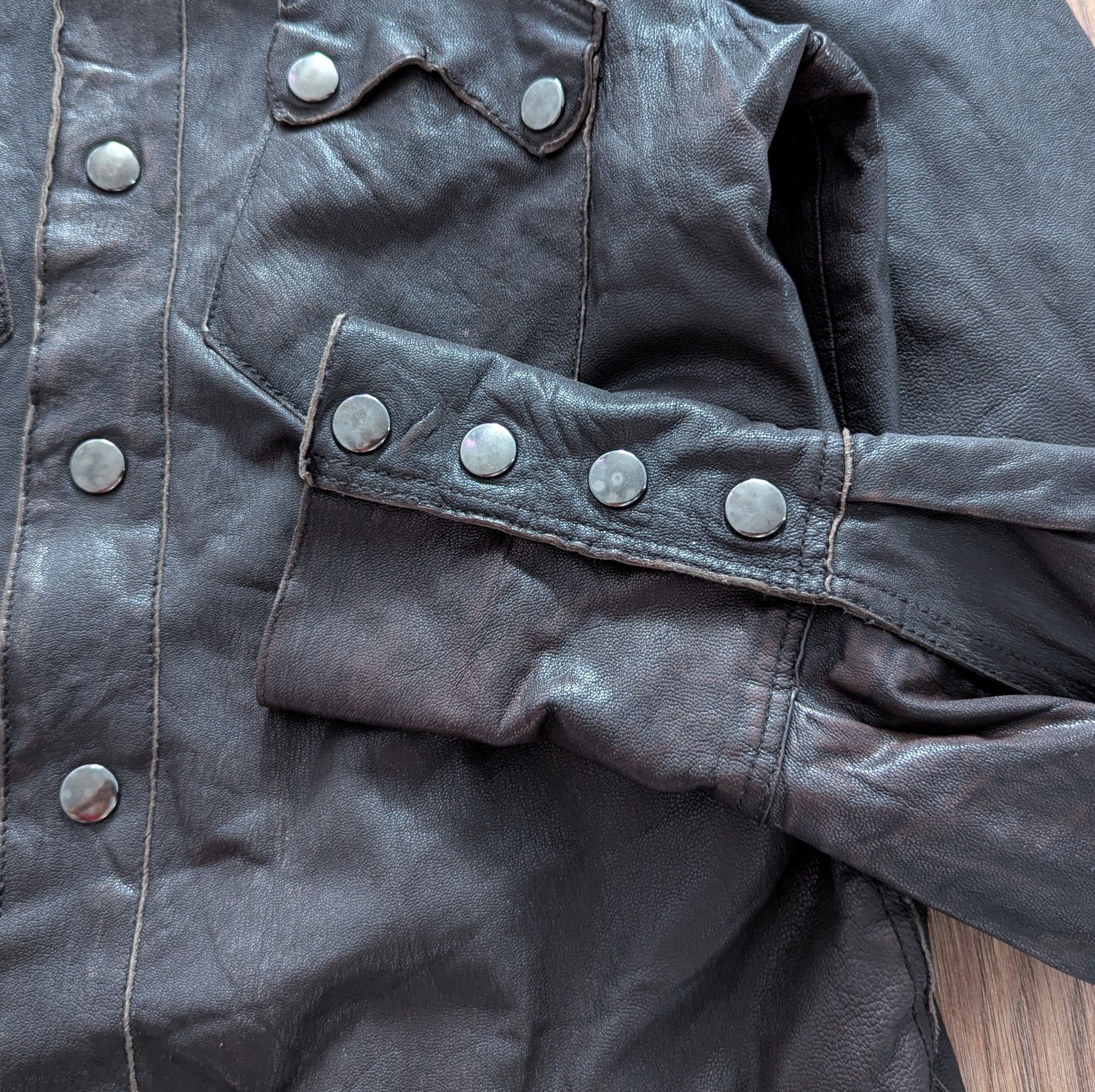 ALLSAINTS Rock Shirt Leather Clothing Slim Fit Dark Brown