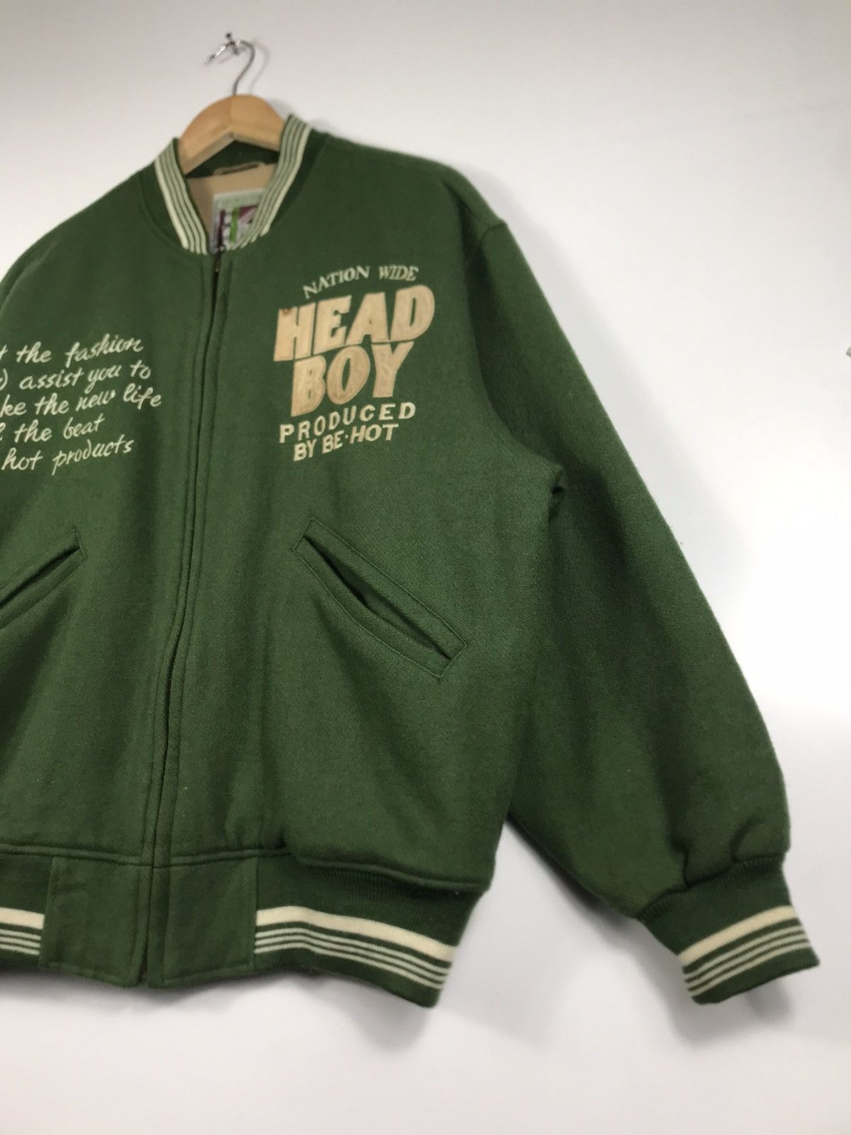 Vintage ⚡️Vintage Aburaysia Head Boy Wool Zipper Varsity Jacket Size US L / EU 52-54 / 3 - 3 Thumbnail
