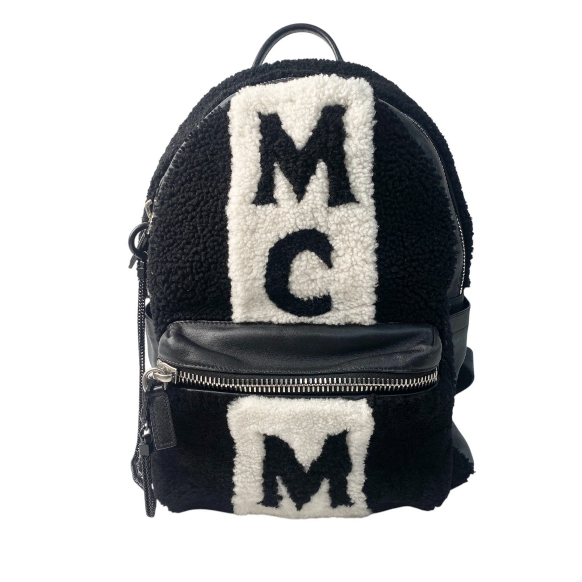 MCM MCM Women's Logo Backpack in Shearling Leather Size ONE SIZE - 1 Thumbnail