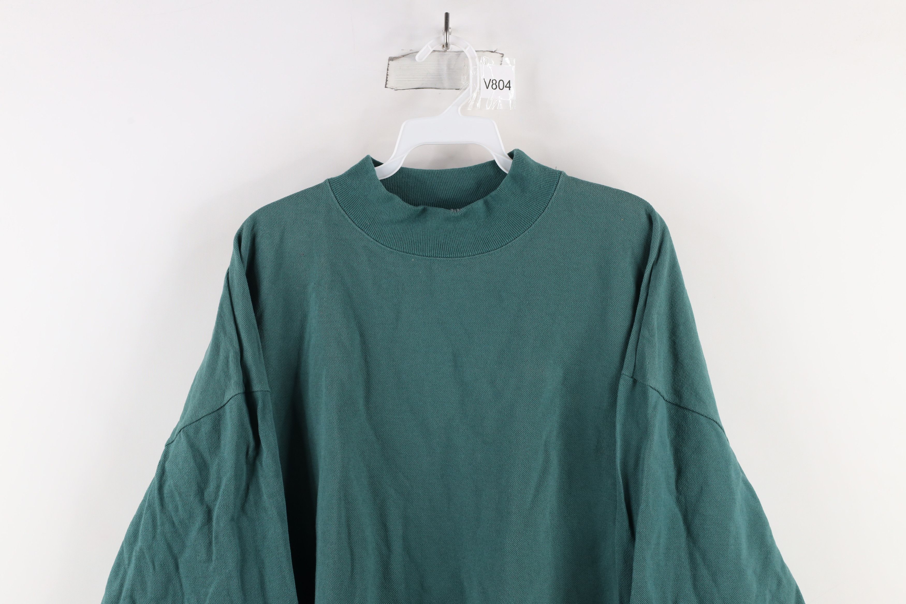 Vintage Vintage 90s Streetwear Pique Cotton Mock Neck T-Shirt USA Size US XXL / EU 58 / 5 - 2 Thumbnail