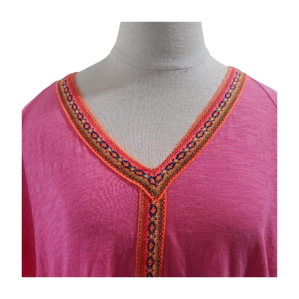 Designer CT1688 pitusa Pink Kaftan Top Standard Size ONE SIZE - 2 Thumbnail