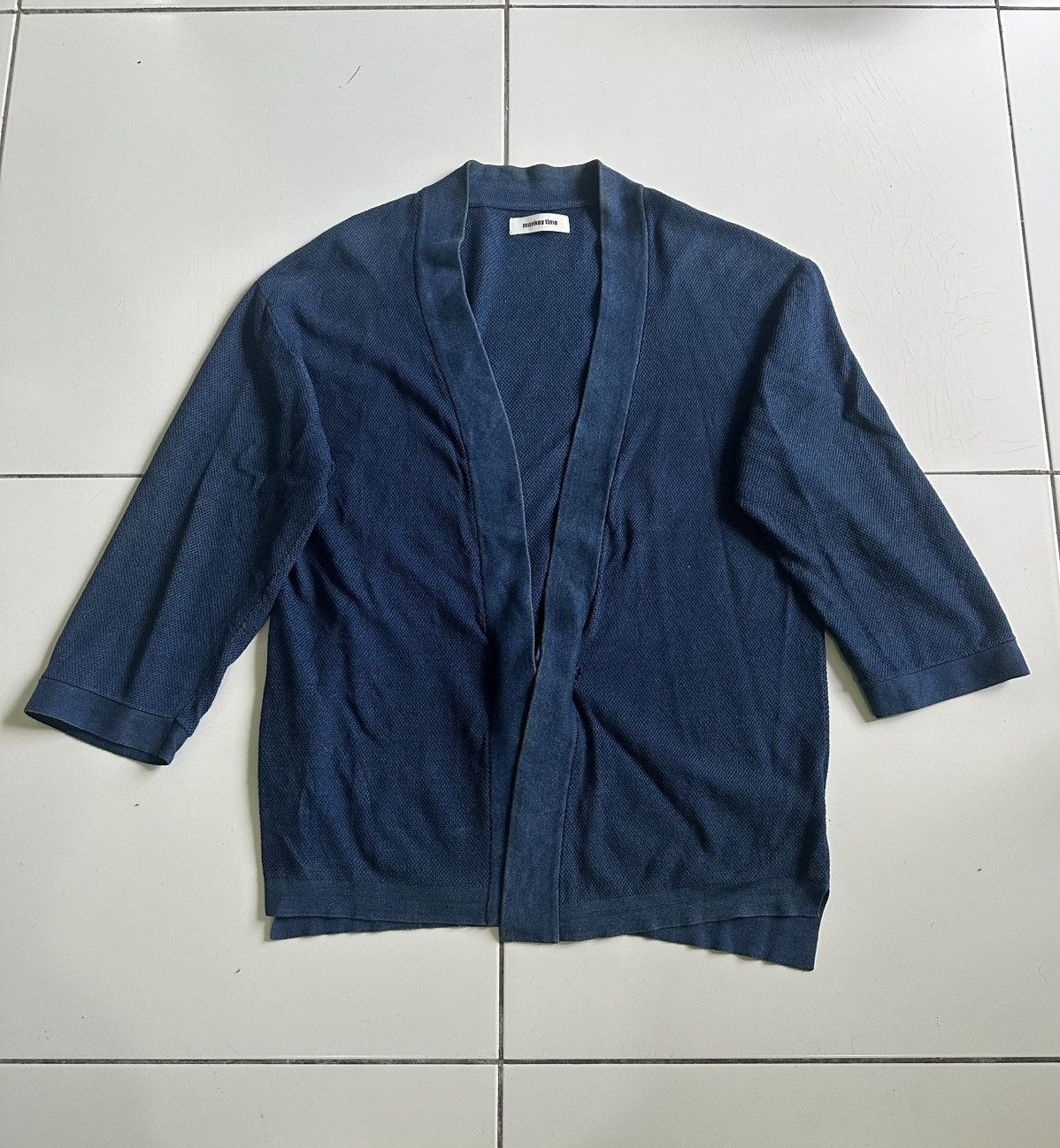 Japanese Brand × monkey time Vintage Monkey Time Indigo Cardigan Sweater Size US M / EU 48-50 / 2 - 1 Thumbnail