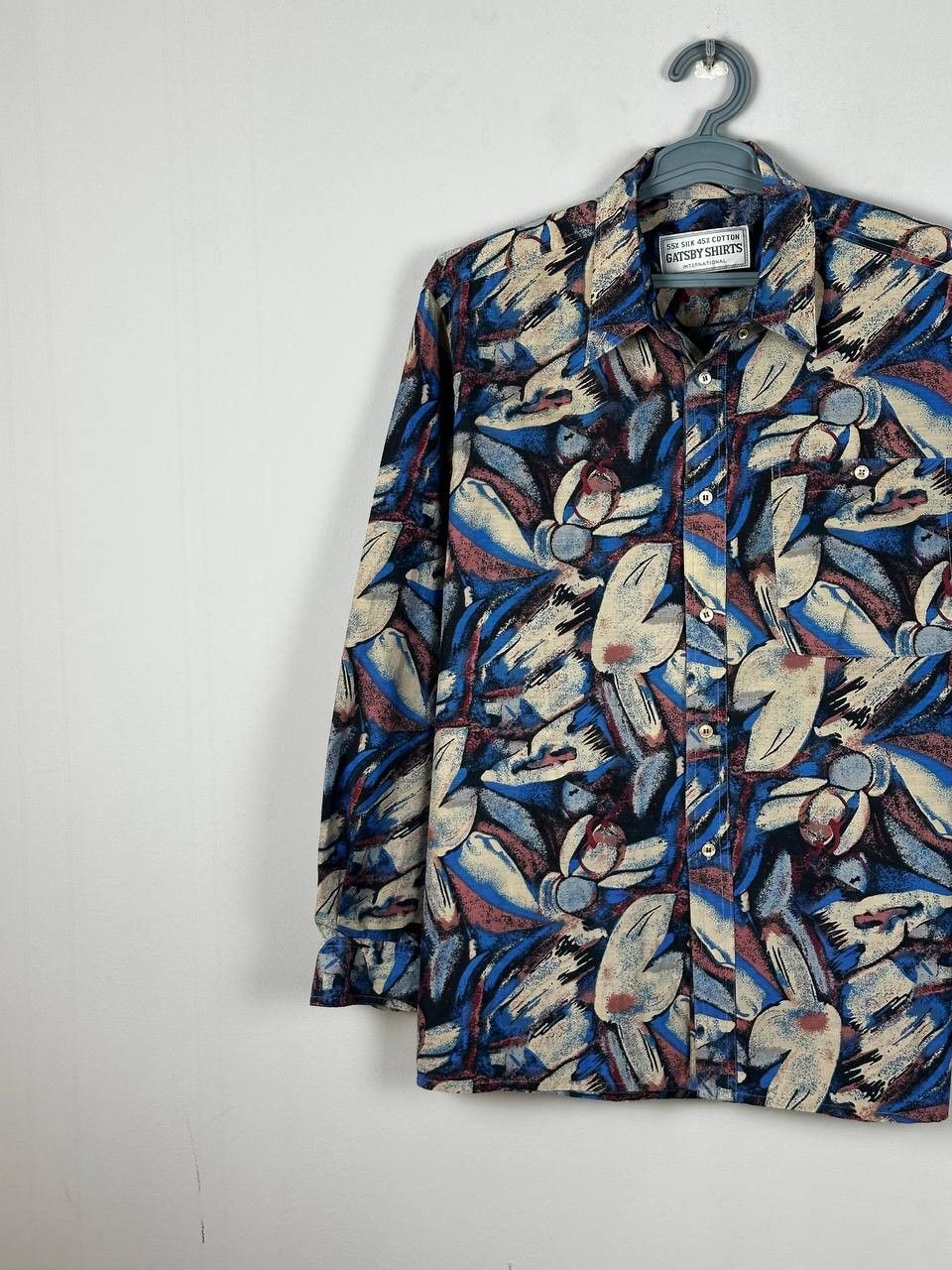Designer Vintage Painted Graphic Print Silk Long Sleeve Shirt Size US L / EU 52-54 / 3 - 2 Thumbnail