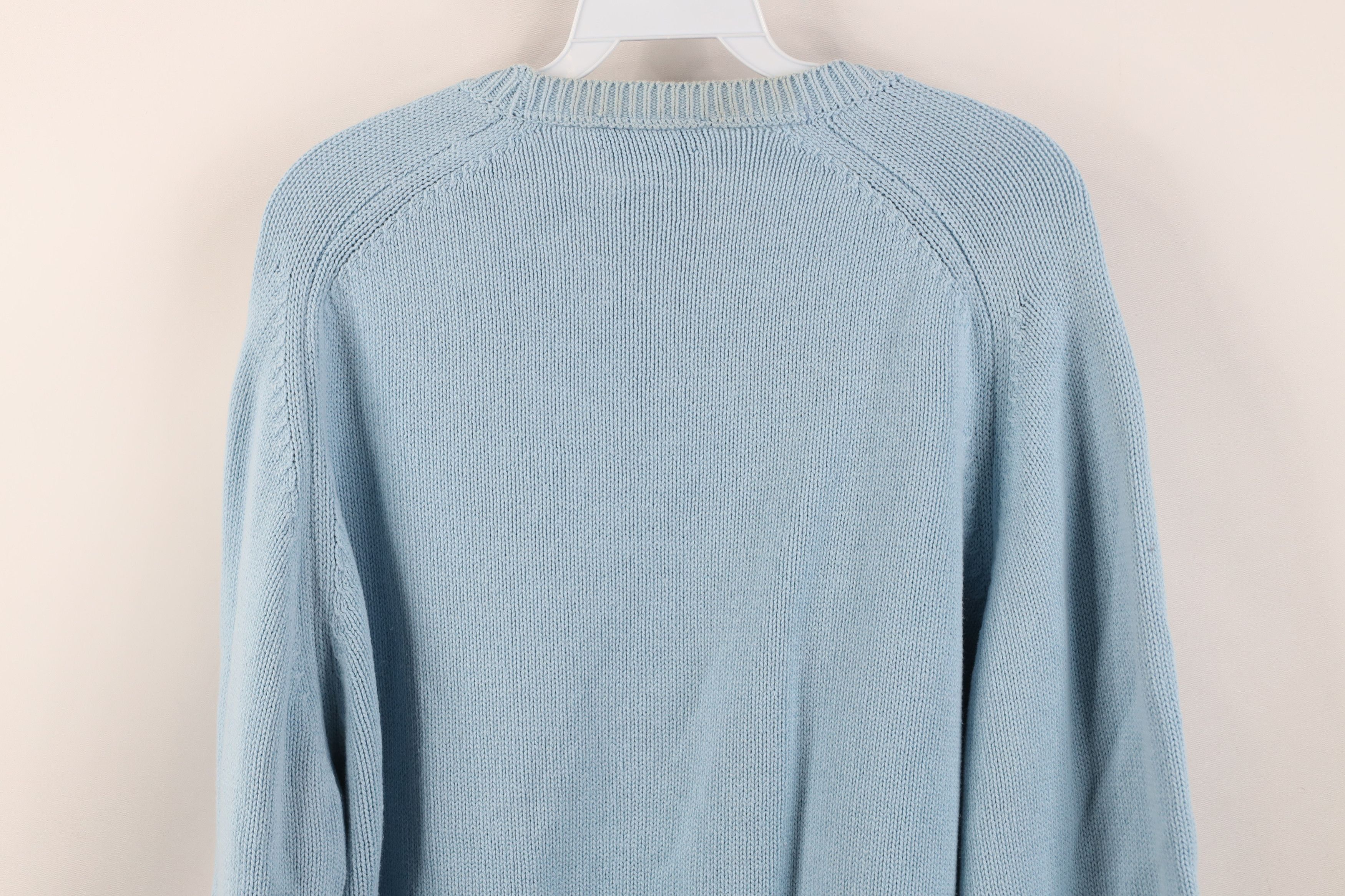 Lands' End Vintage 90s Lands End Knit V-Neck Sweater Carolina Blue USA Size US L / EU 52-54 / 3 - 11 Thumbnail