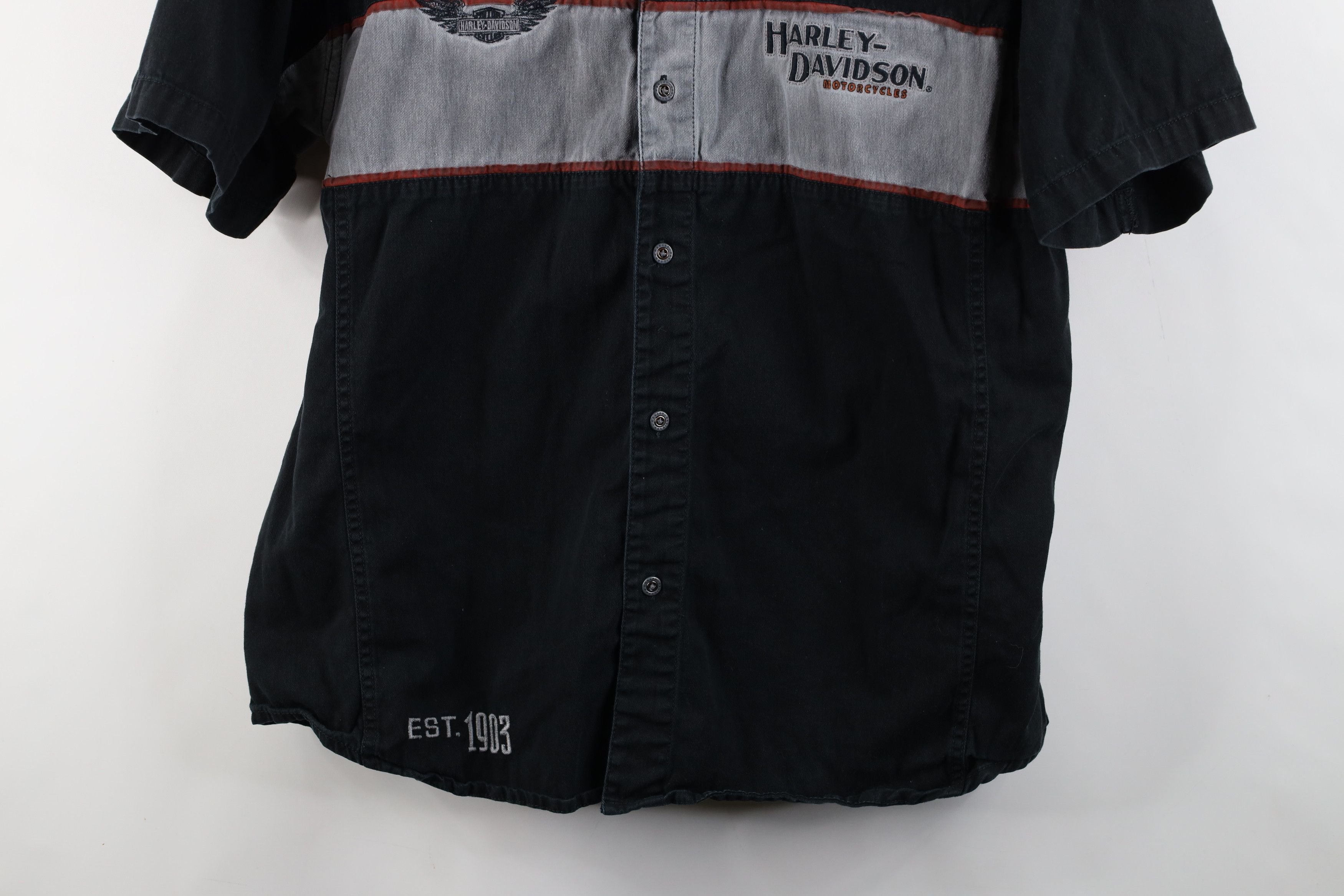 Harley Davidson × Vintage Vintage Harley Davidson Motorcycles Mechanic Button Shirt Size US XL / EU 56 / 4 - 3 Thumbnail