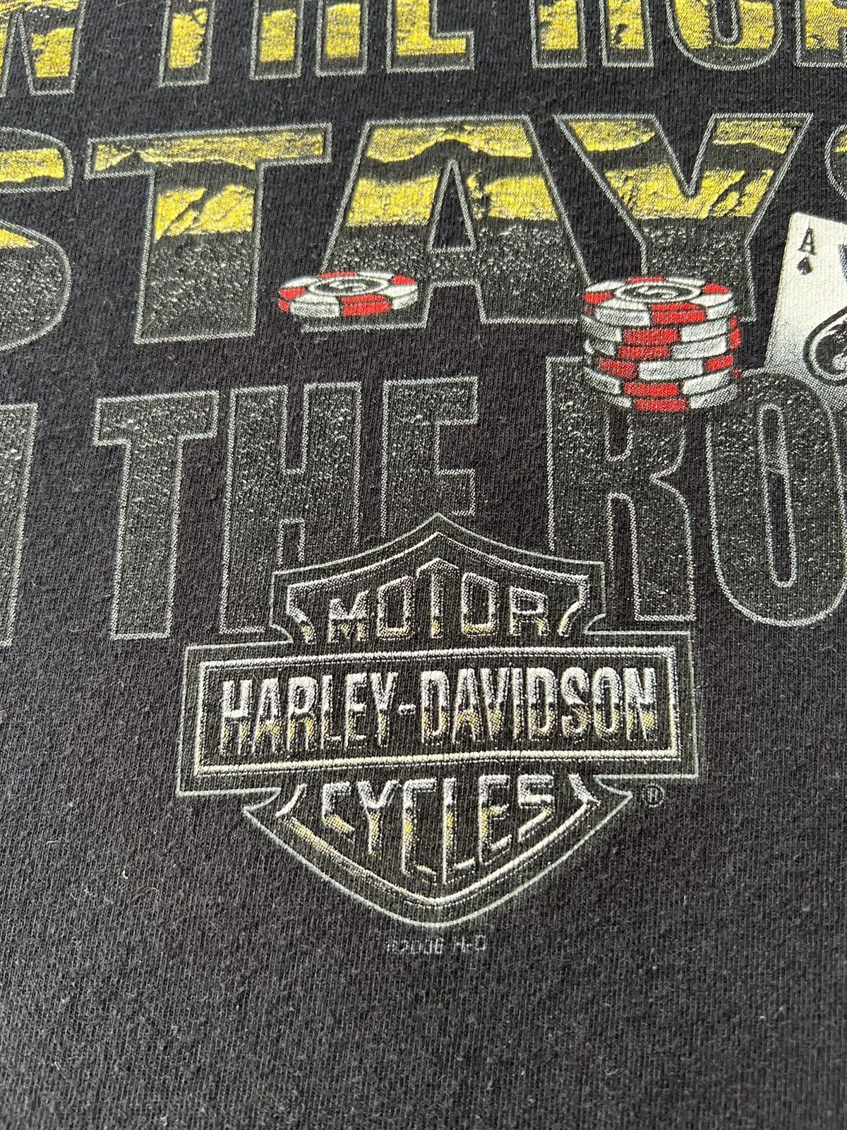 Harley Davidson Vintage 2006 Harley Davidson Casino Fire Flame Black T-shirt Size US L / EU 52-54 / 3 - 8 Thumbnail