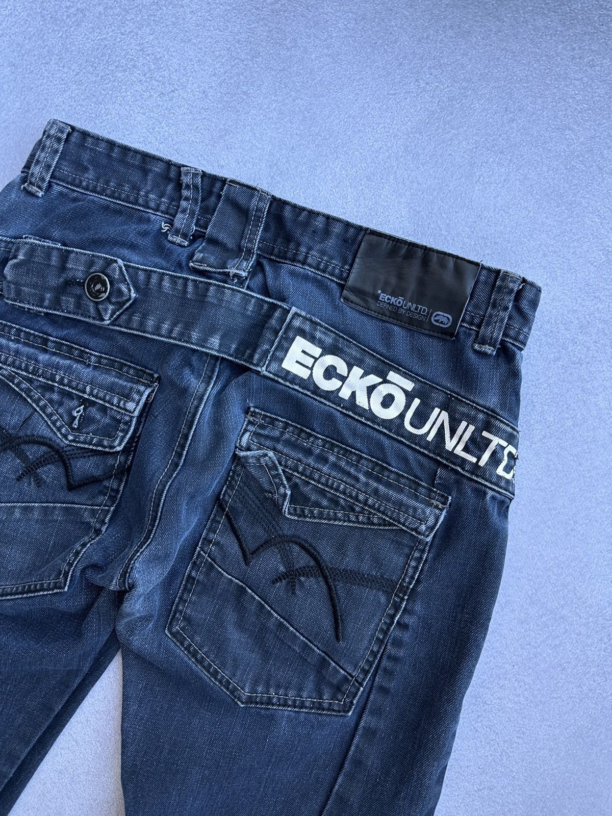 Ecko Unltd. × Vintage Vintage ECKo Unltd Buckle Back Japanese Jeans Size US 29 - 5 Thumbnail