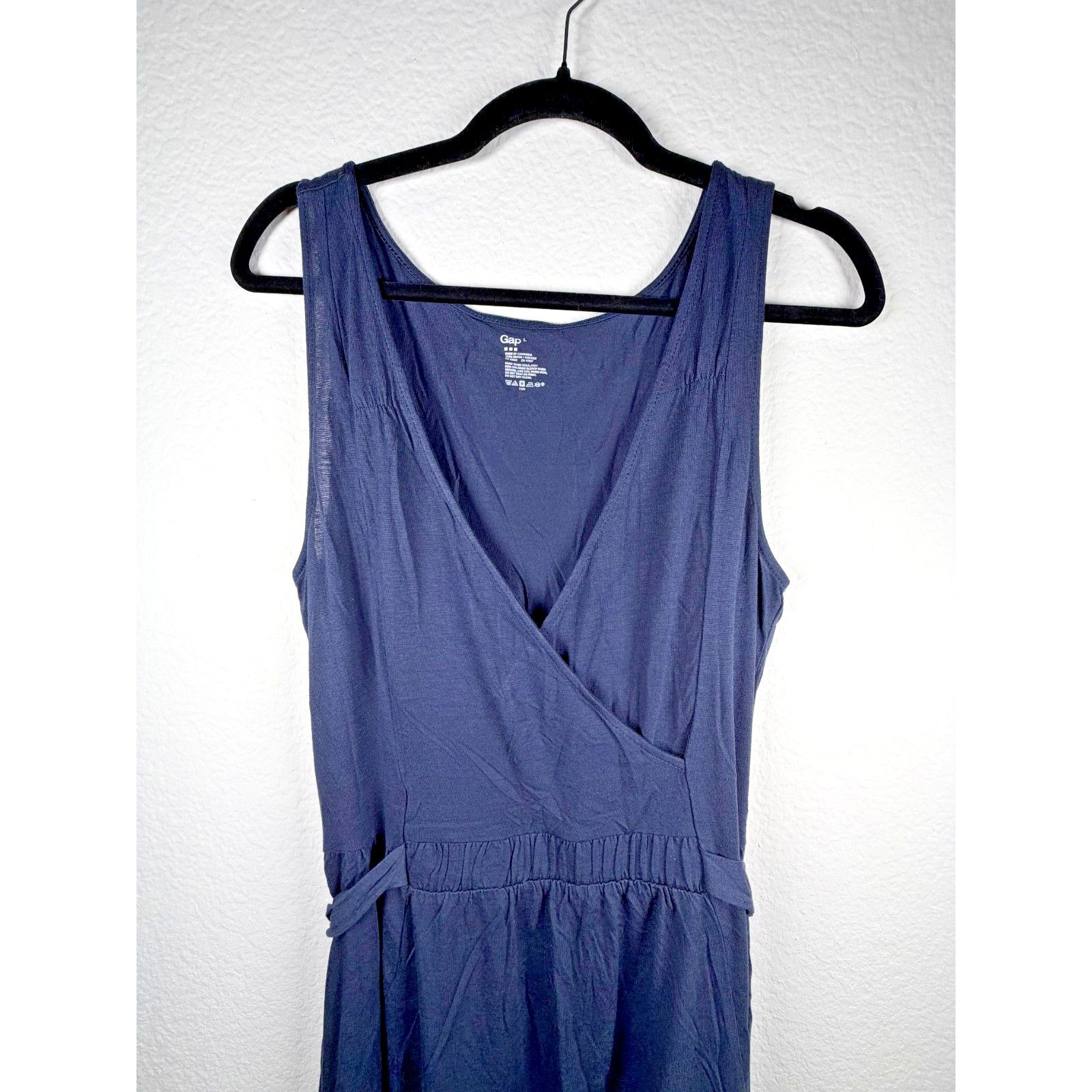 Gap Gap Wrap Dress Navy Blue Sleeveless Tie Waist Women L Size L / US 10 / IT 46 - 2 Thumbnail