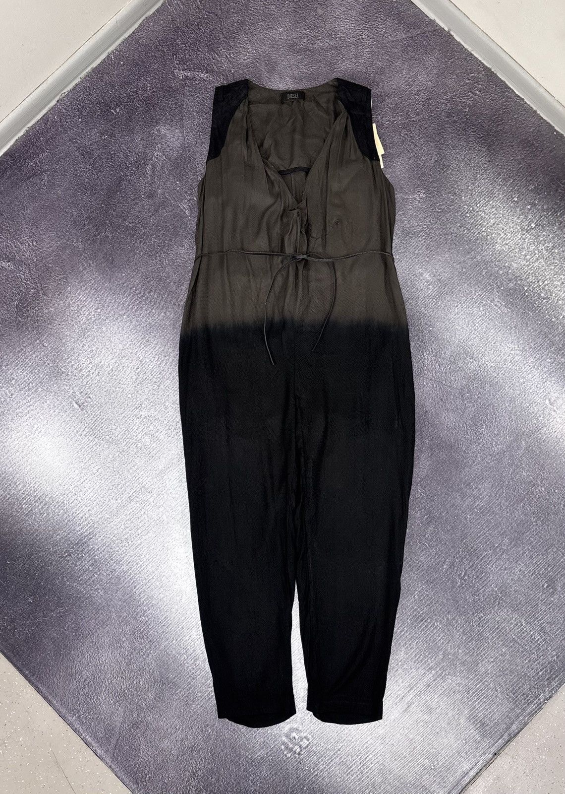 Diesel Diesel J-Mia NWT Women’s Black/Khaki Viscose Belted Jumpsuit Size 30" / US 8 / IT 44 - 1 Thumbnail