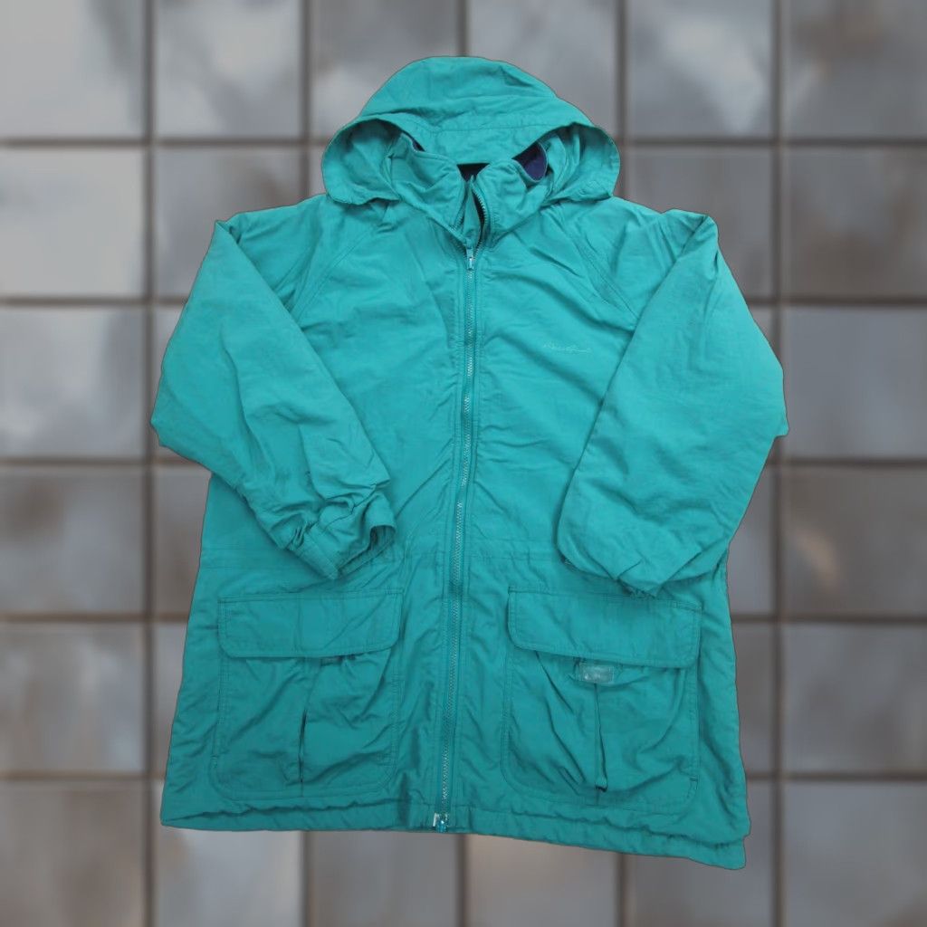 Eddie Bauer Eddie Bauer Parka Womens Large Teal WINDFoil Hooded Fleece Lined Nylon Made USA Size L / US 10 / IT 46 - 1 Thumbnail