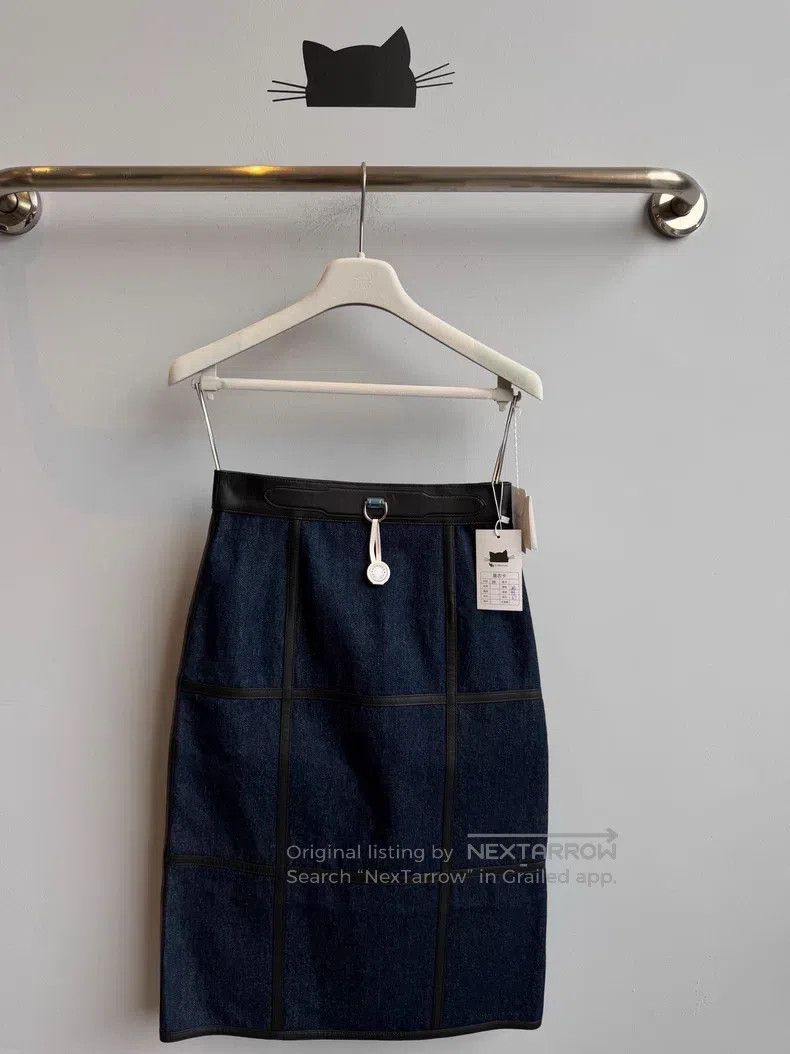 Hermes Hermes Leather-patched skirt Size 42" / US 20 - 1 Thumbnail