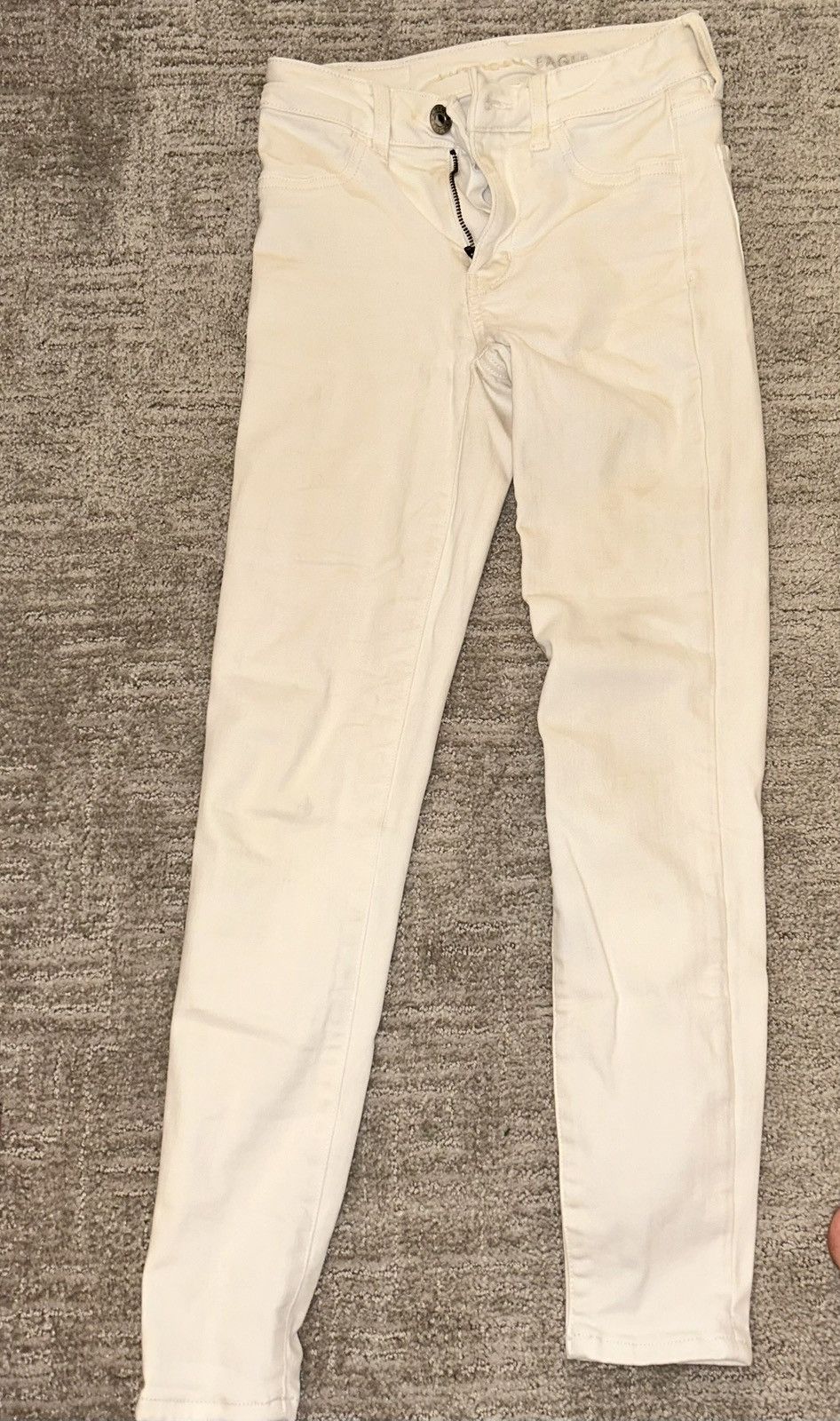 American Eagle Outfitters American Eagle white skinny jeans short length Size 24" / US 00 / IT 34 - 2 Thumbnail
