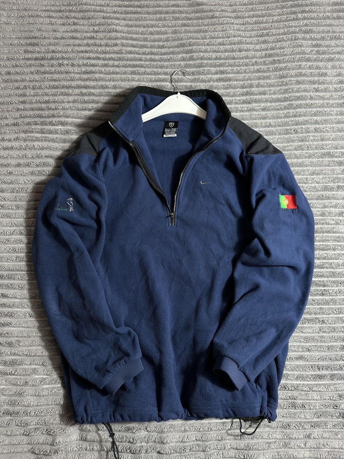 Nike × Vintage Nike Golf Portugal 🇵🇹 Vintage Fleece Navy 1/4 Zip Sweatshirt Size US L / EU 52-54 / 3 - 2 Thumbnail