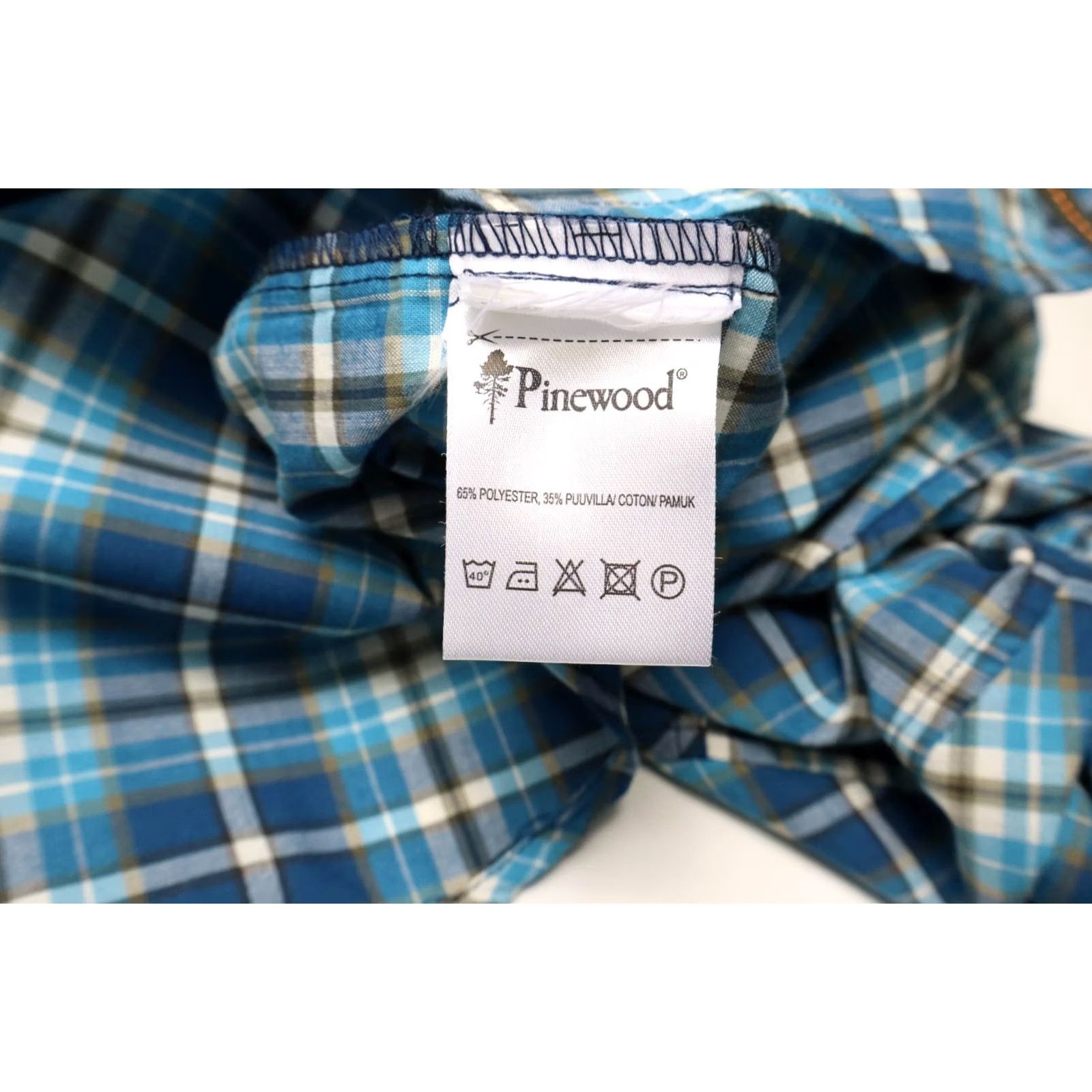 Vintage PINEWOOD Shirt Men's XL Blue Plaid Button-Down Outdoor Patched Pocket Size US XL / EU 56 / 4 - 8 Thumbnail