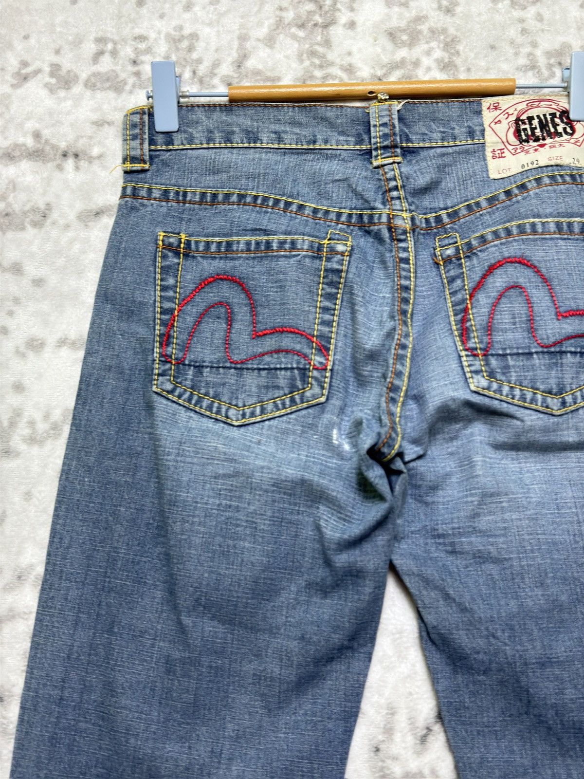 Evisu Evisu GENES Flare Jeans Red Stitches Logo Denim Y2K Archive Size 28" / US 6 / IT 42 - 8 Thumbnail