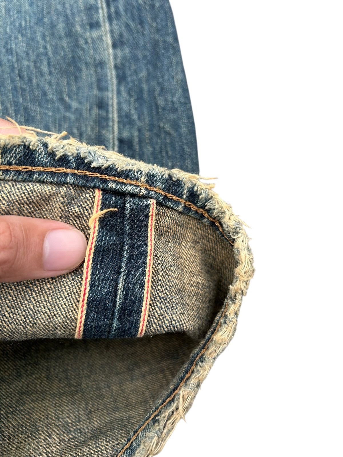 Kapital Thrashed Vintage Edwin 505 Selvedge Rusty Denim Jeans Size US 32 / EU 48 - 3 Thumbnail