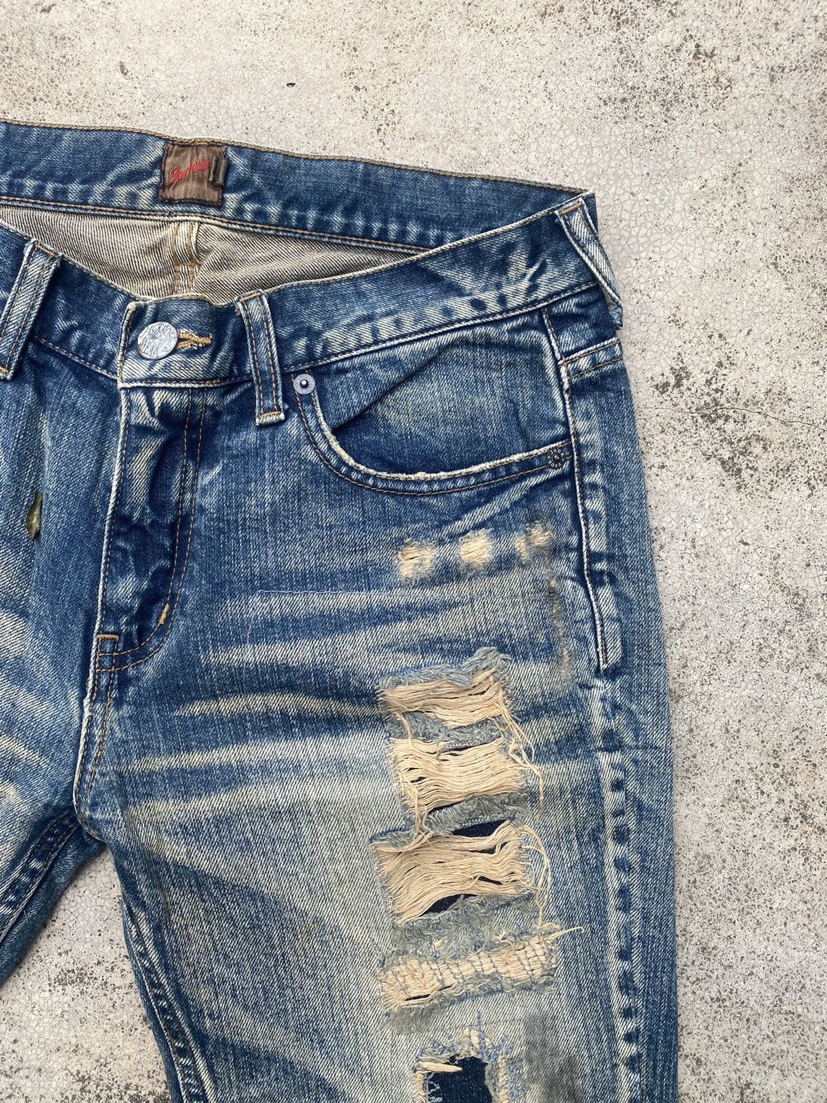 JACKROSE × Japanese Brand Flare Jeans Jackrose Distressd Clawkmark Boro Bootcut Size US 30 / EU 46 - 9 Thumbnail