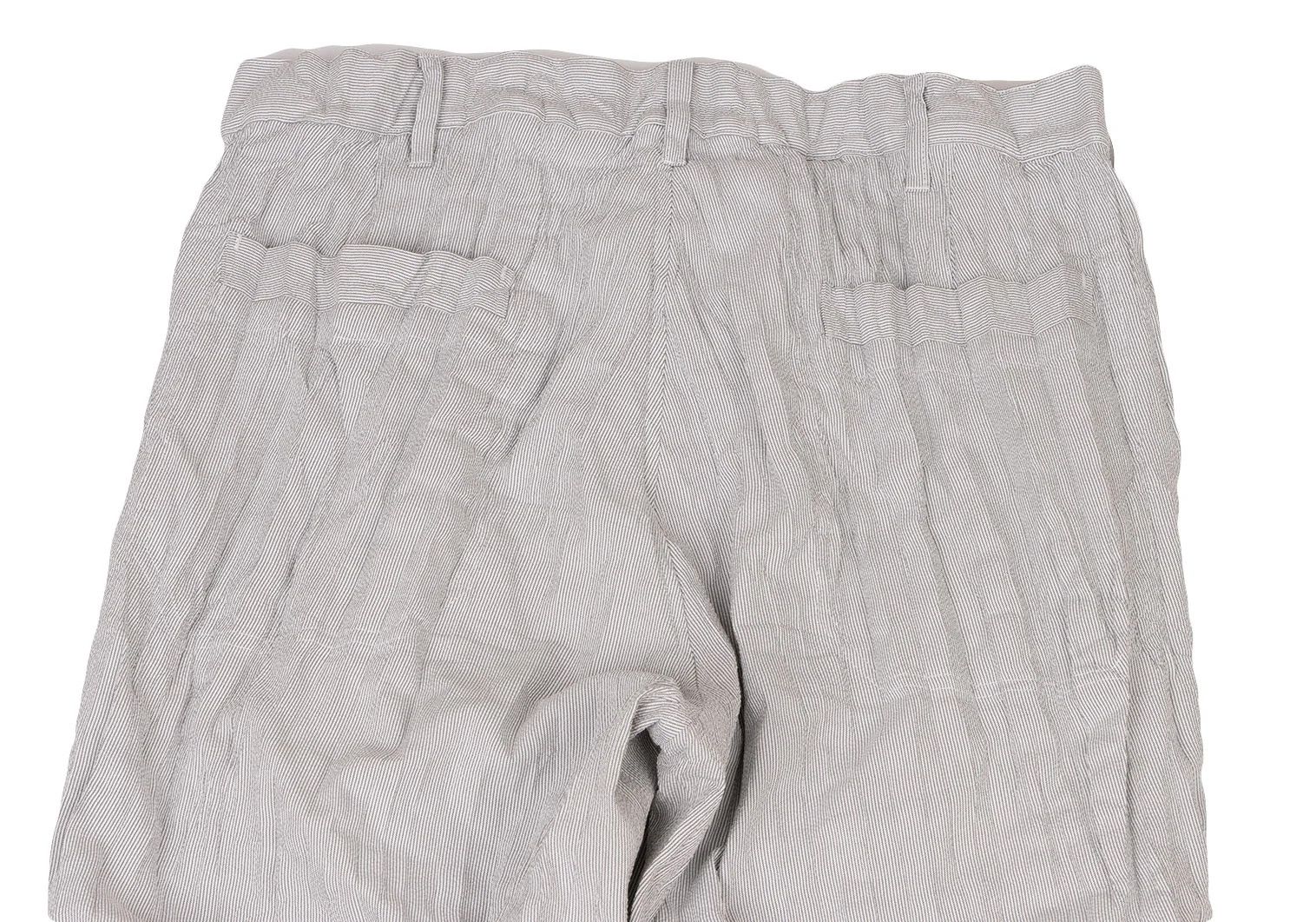 Issey Miyake Pleated Stripe Pants in Gray and White Size US 34 / EU 50 - 12 Thumbnail