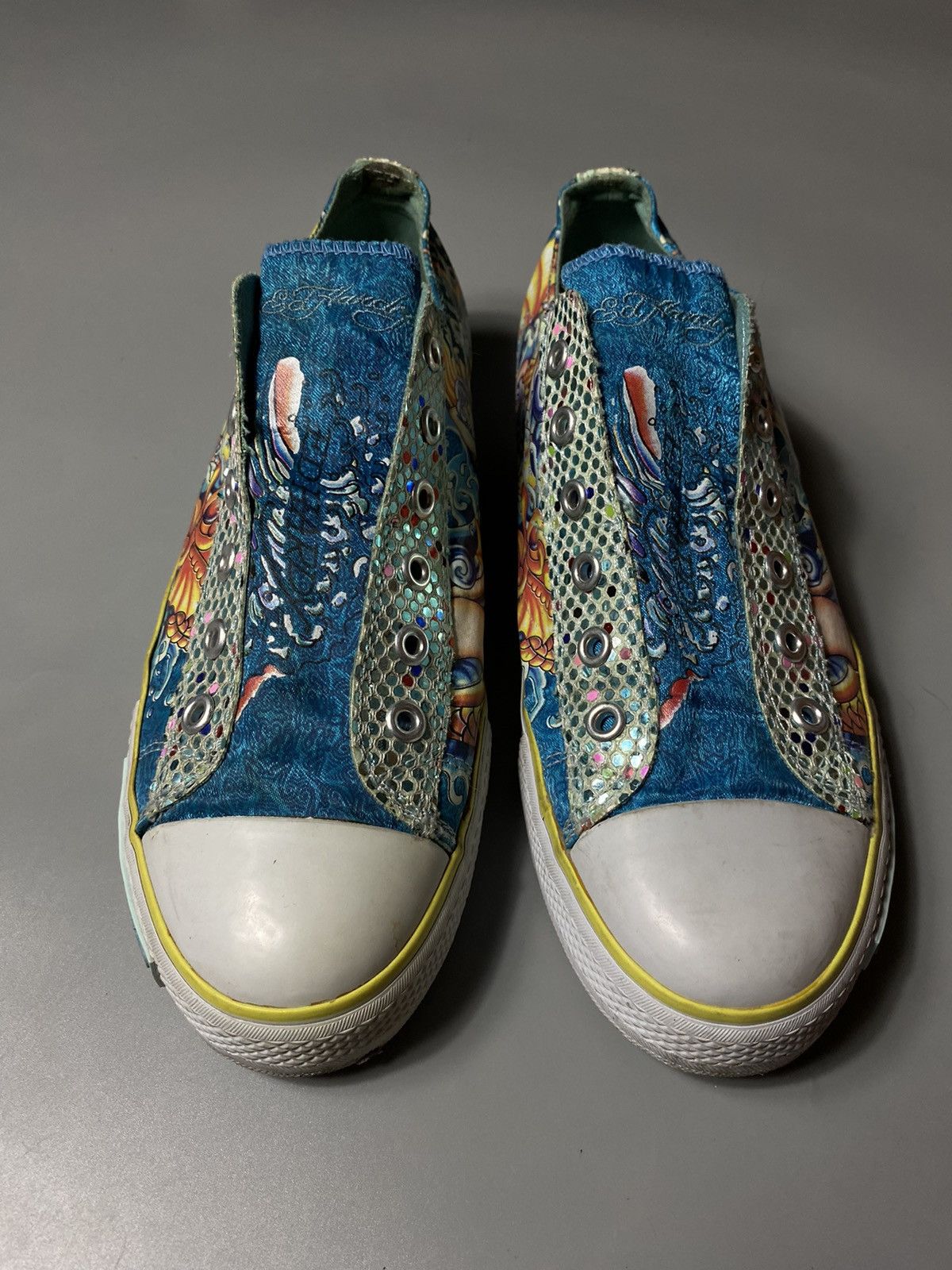 Ed Hardy × Vintage Ed Hardy rare bright sneakers with mermaid Size US 7 / EU 40 - 1 Thumbnail