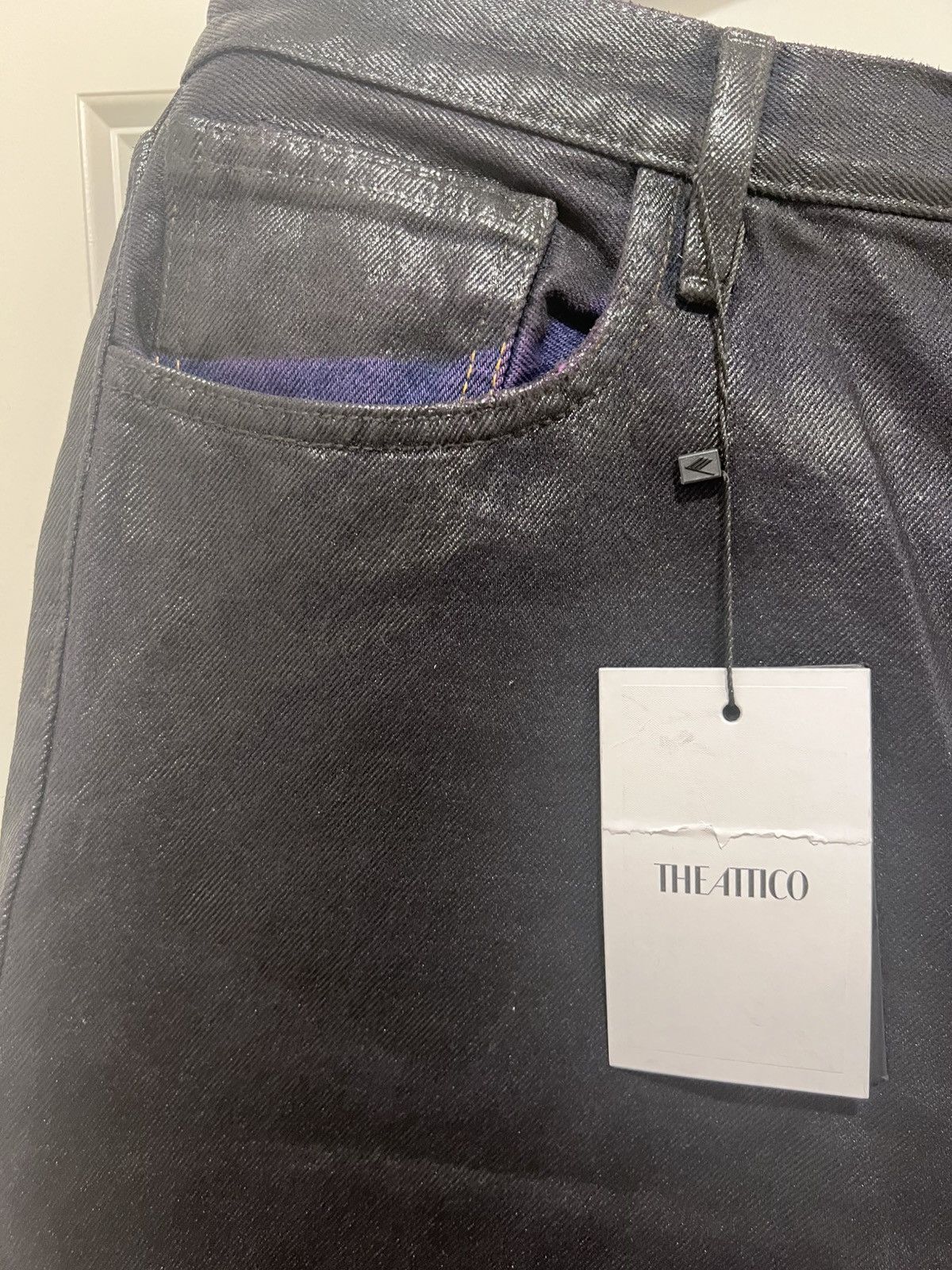 The Attico THE ATTICO Coated Straight Leg Jeans Size 29" - 3 Thumbnail