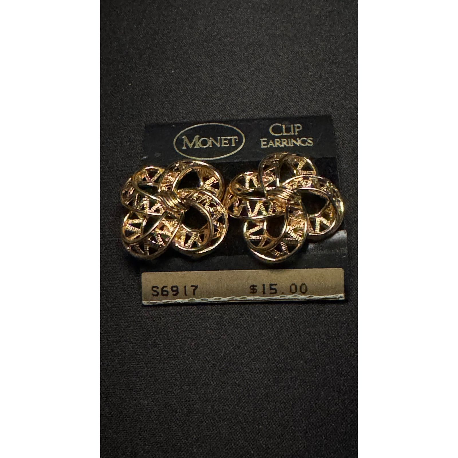 Monet Vintage Monet Gold Tone Bow Clip On Earrings Size ONE SIZE - 1 Thumbnail